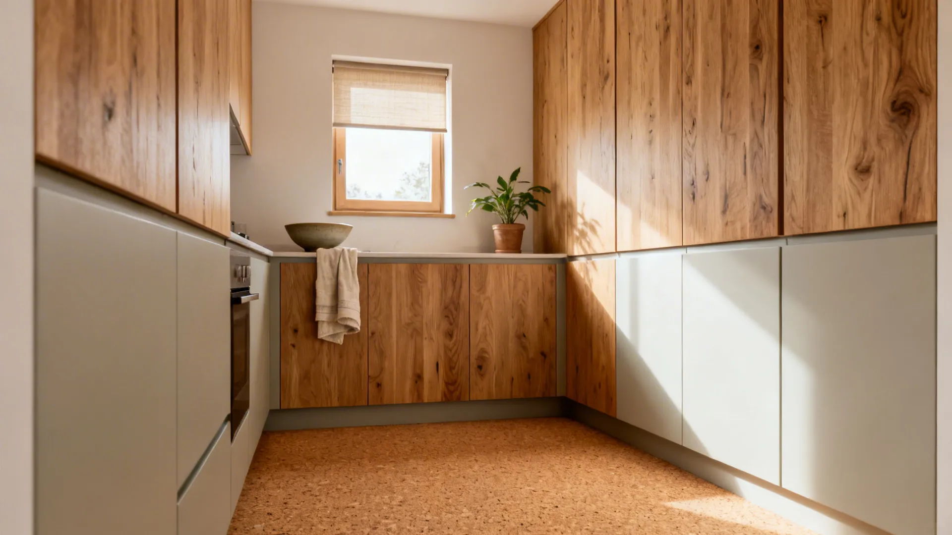Bio-based warmth: FSC wood, cork floors, and timeless style