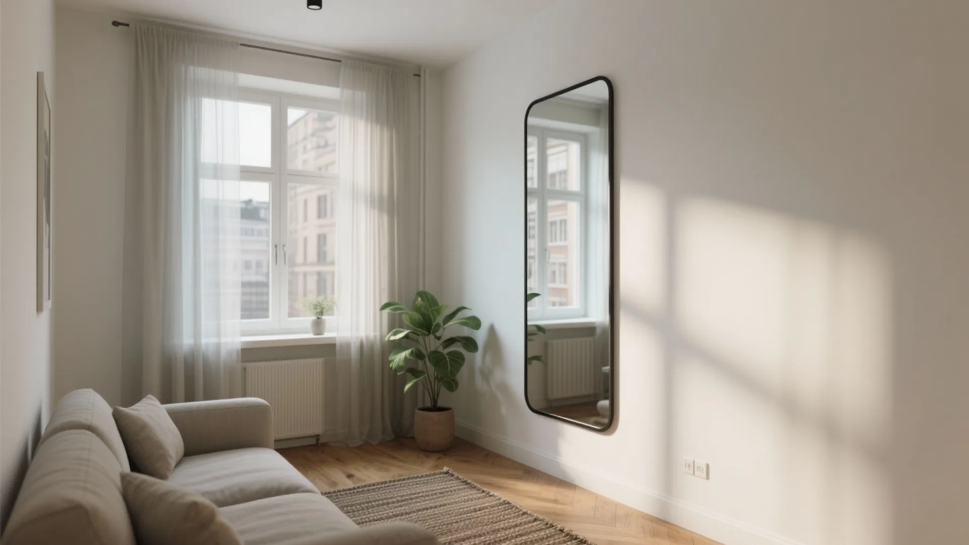 1) Floor-to-Ceiling Mirror Near the Light