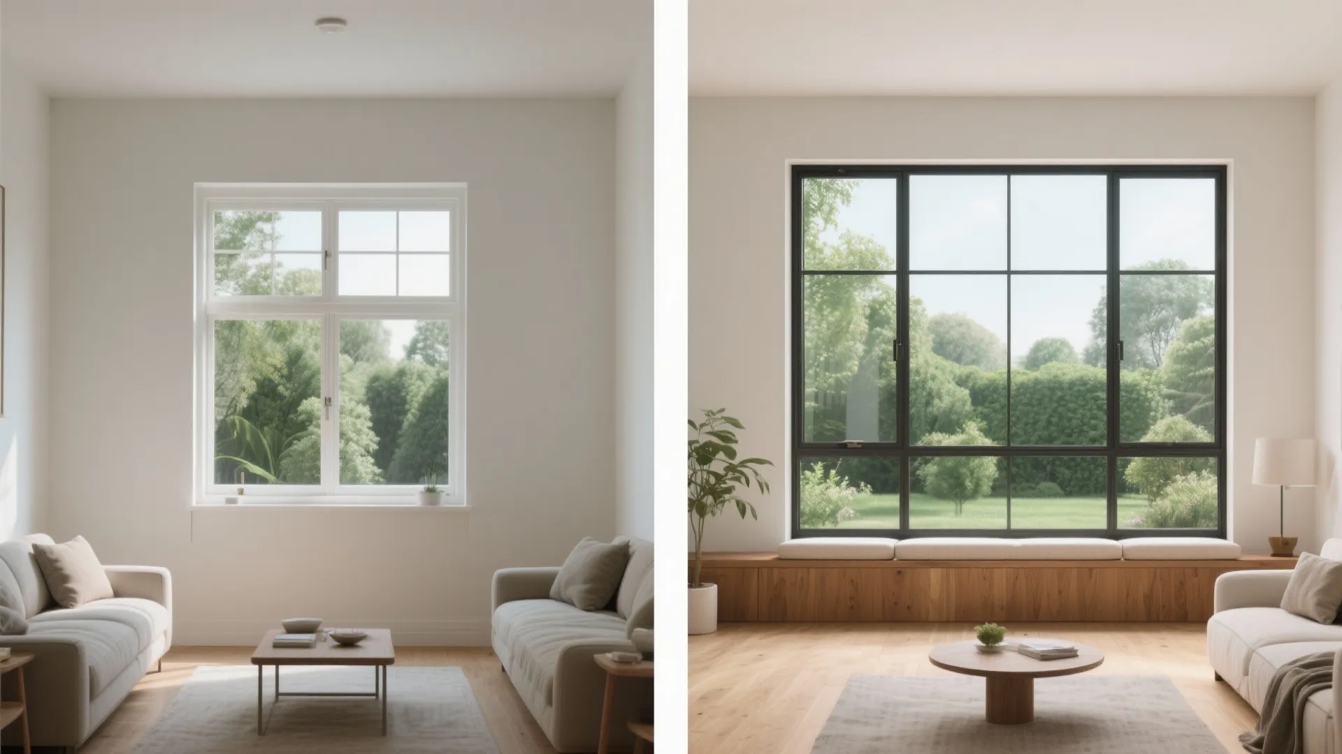 Floor-to-ceiling living room windows