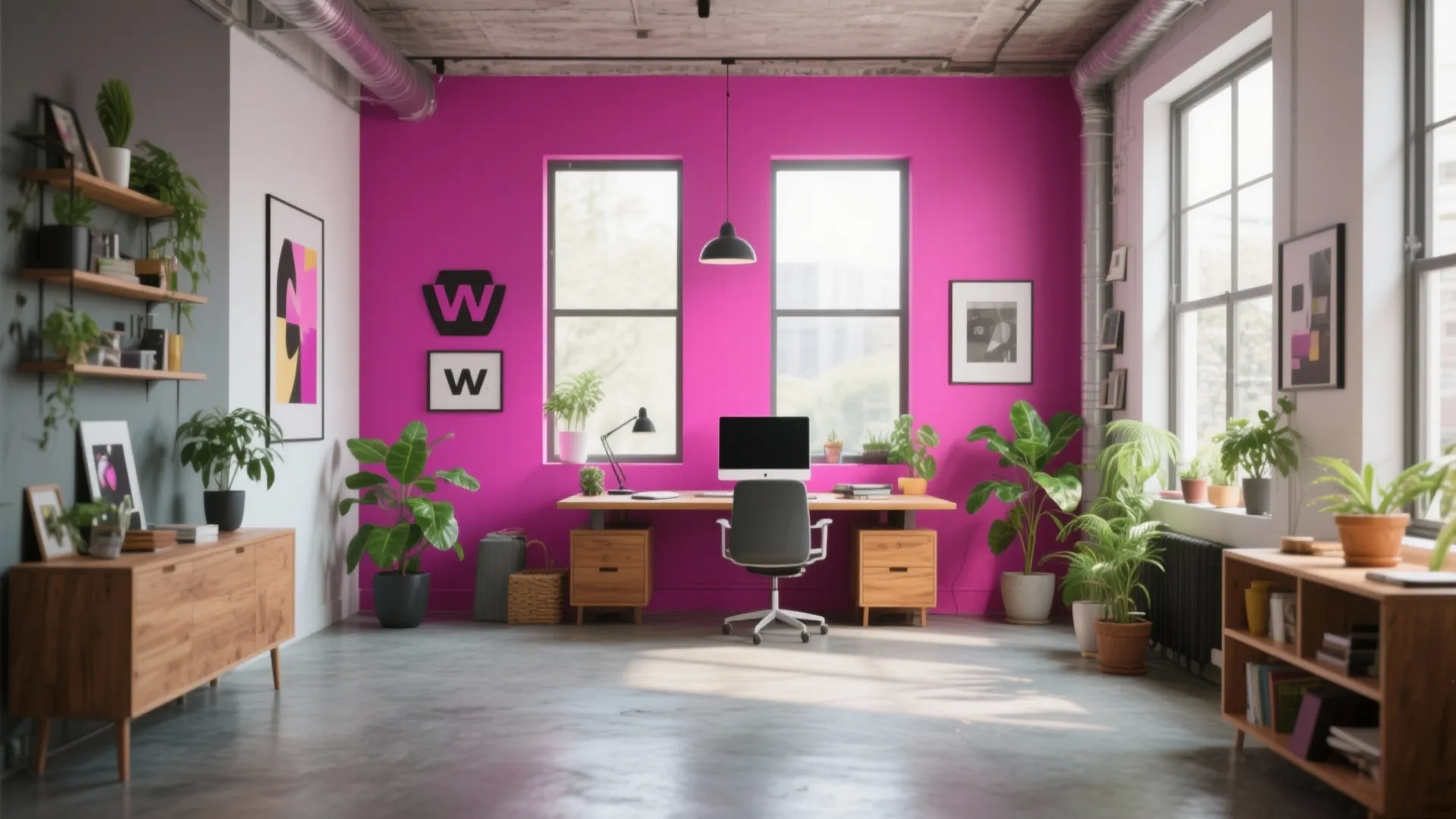 Bold Fuchsia Accent Wall