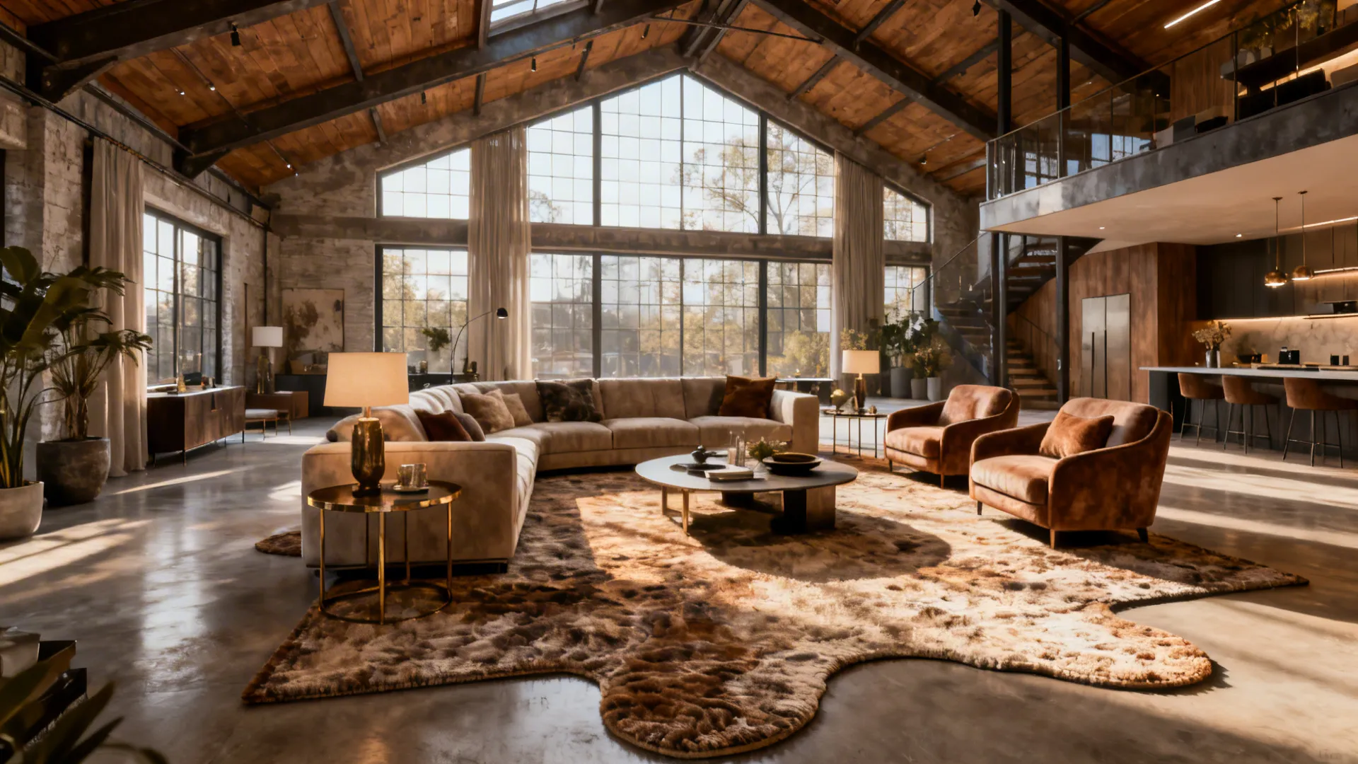 2. The Full-Footprint Rug (All furniture fully on rug)