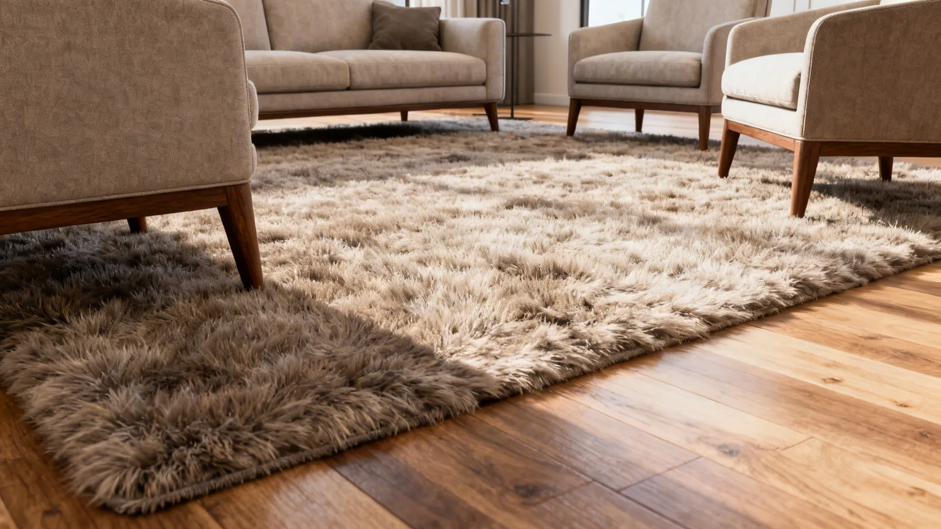 1. Anchor the seating with a full furniture-on rug