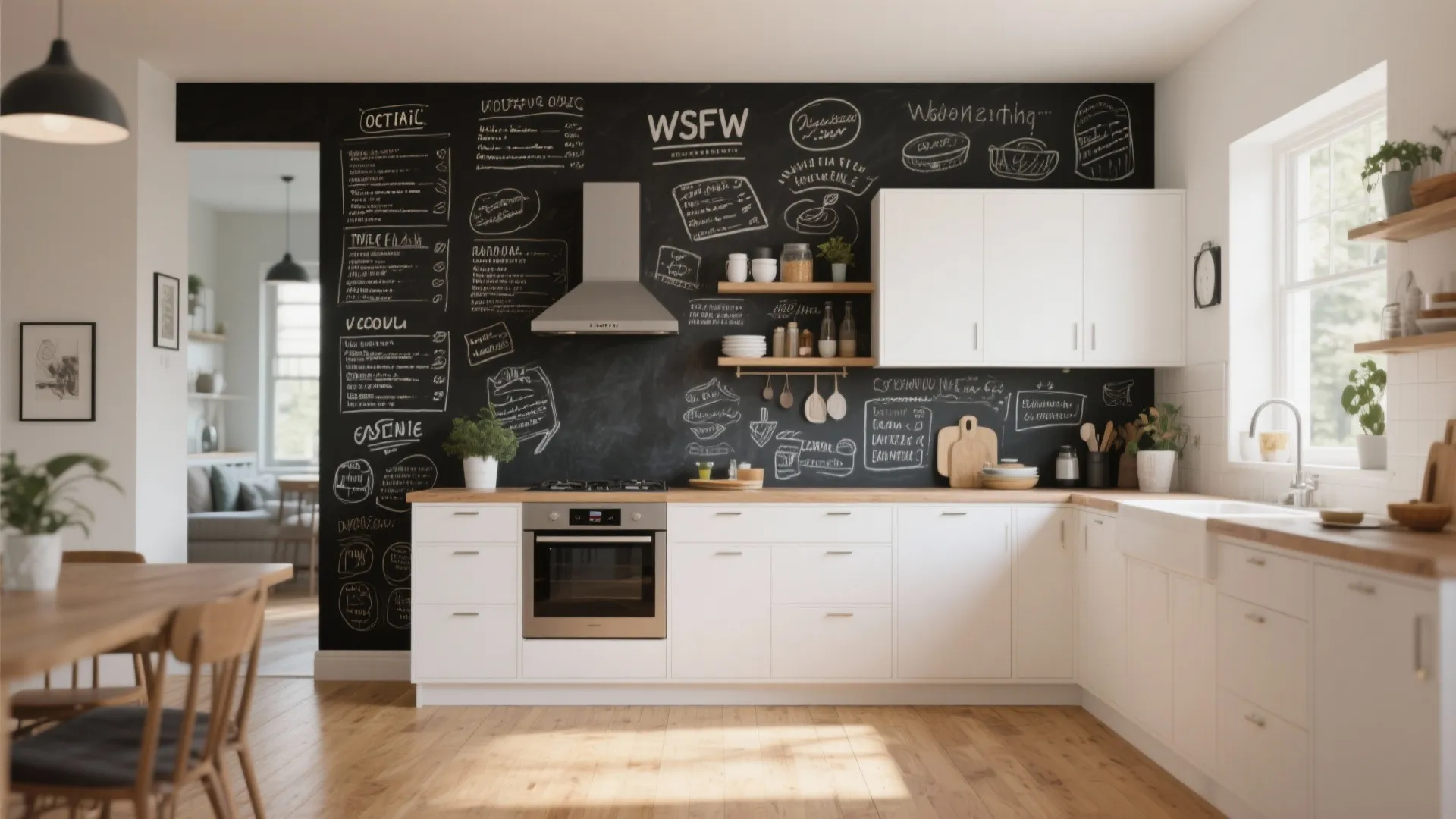 1. Full-Height Chalkboard Wall