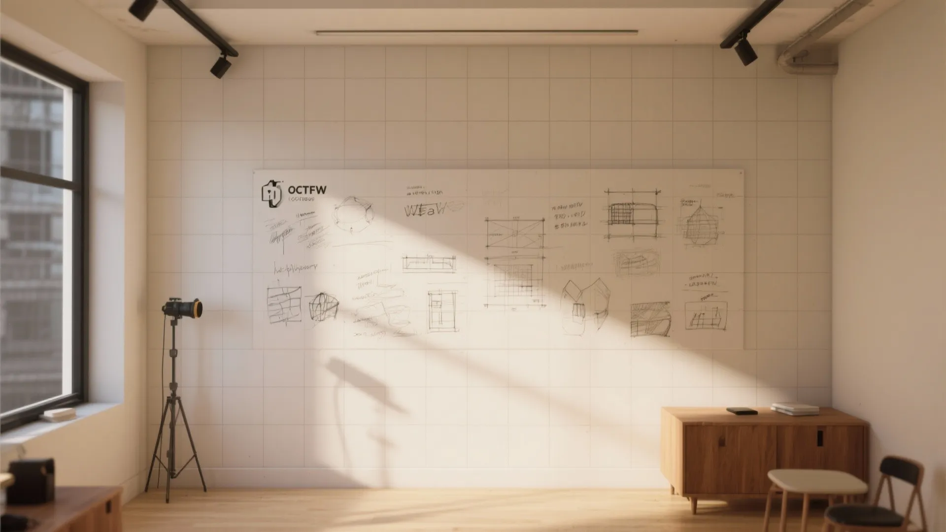 2. Full-Height Idea Wall with Faint Grid