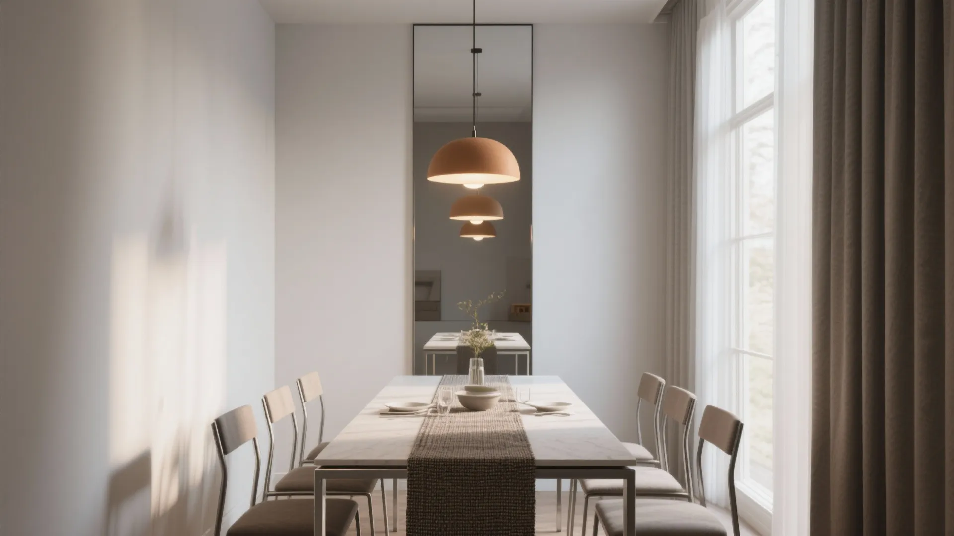 2. Full-height mirror to amplify light