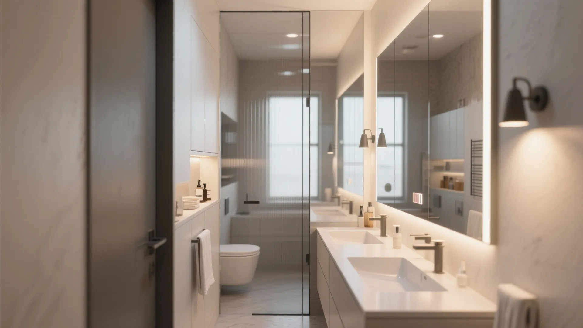 2. Full-height mirrors to multiply light