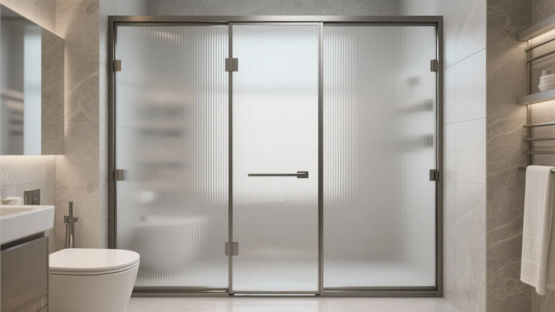 Full-Height Aluminium Door with Reeded or Fluted Glass