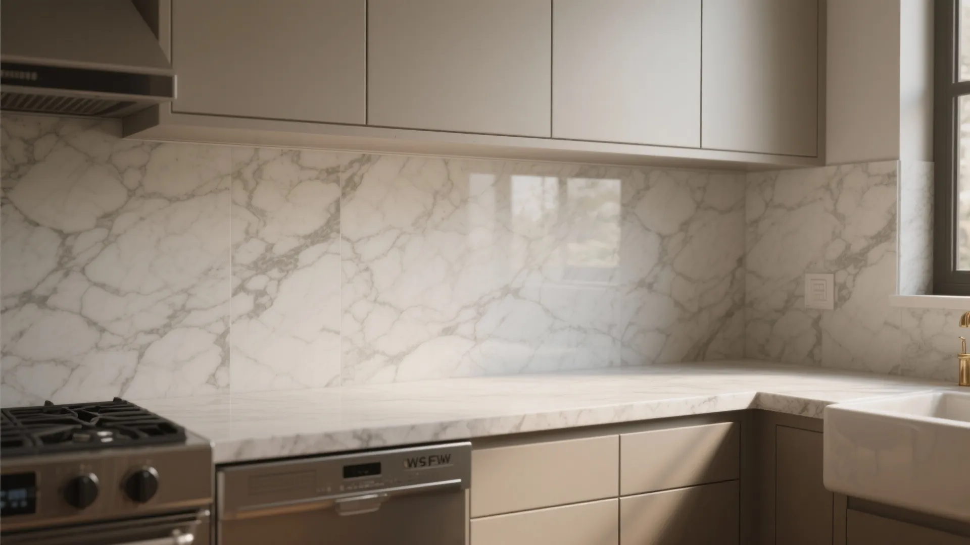 2. Full-Height Slab (Marble, Quartz or Porcelain)