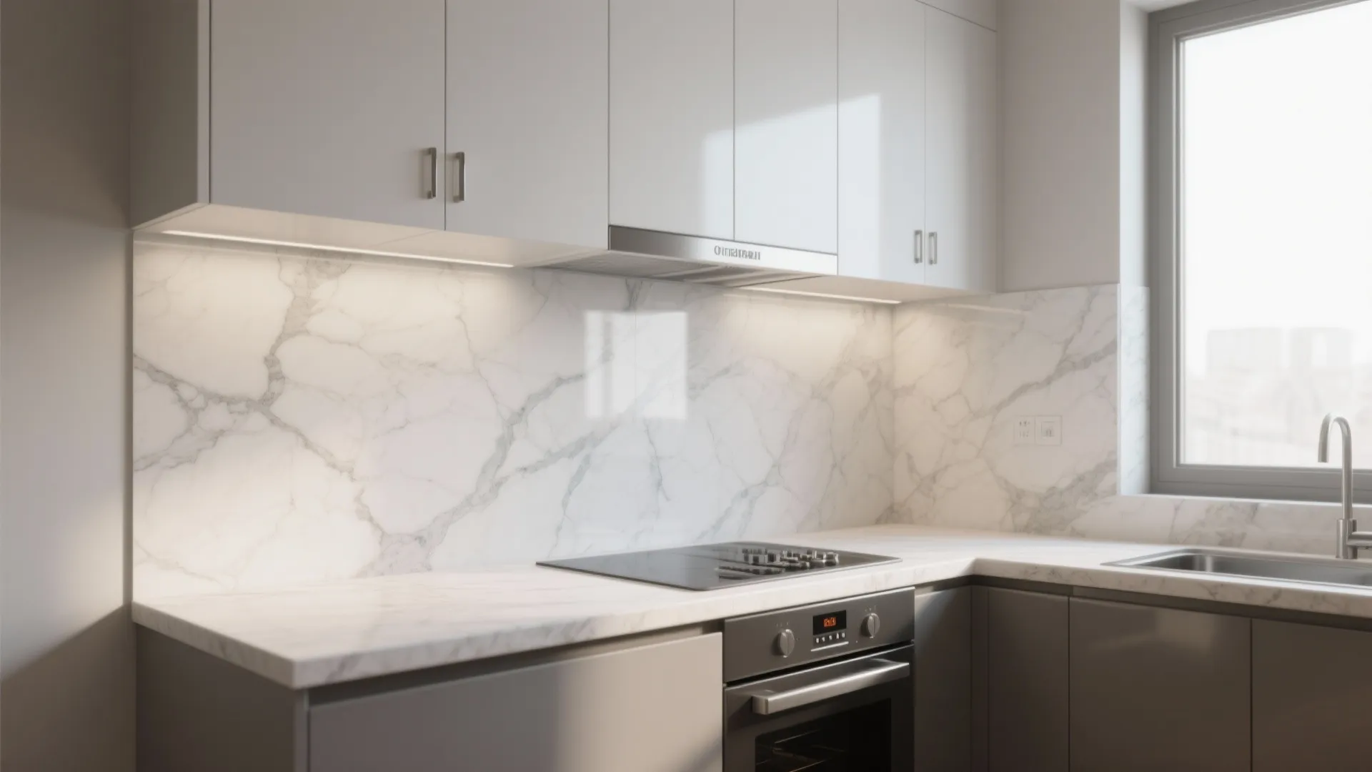 2: Full-Height Slab Backsplash