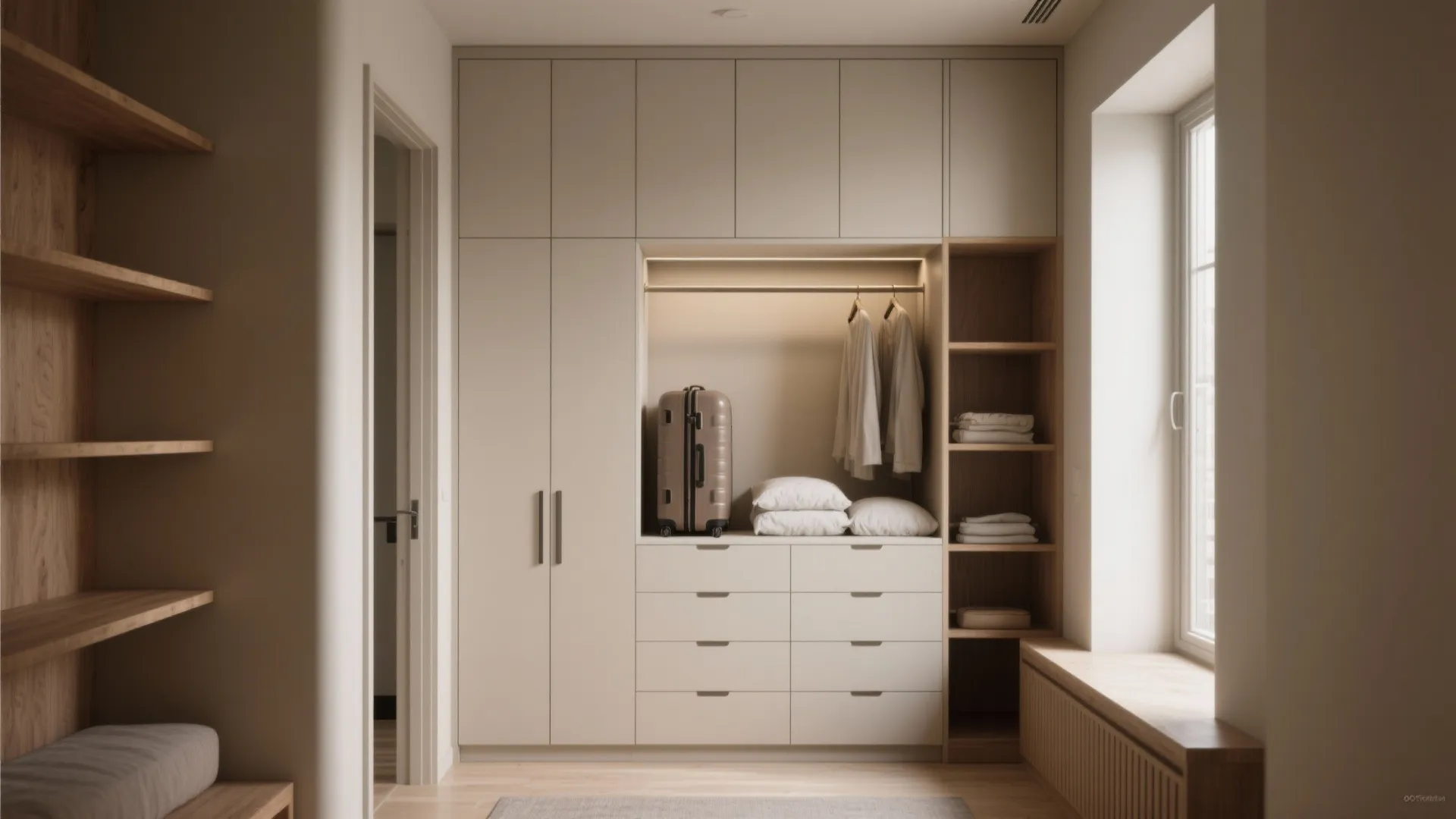 2. Full-height built-in storage wall