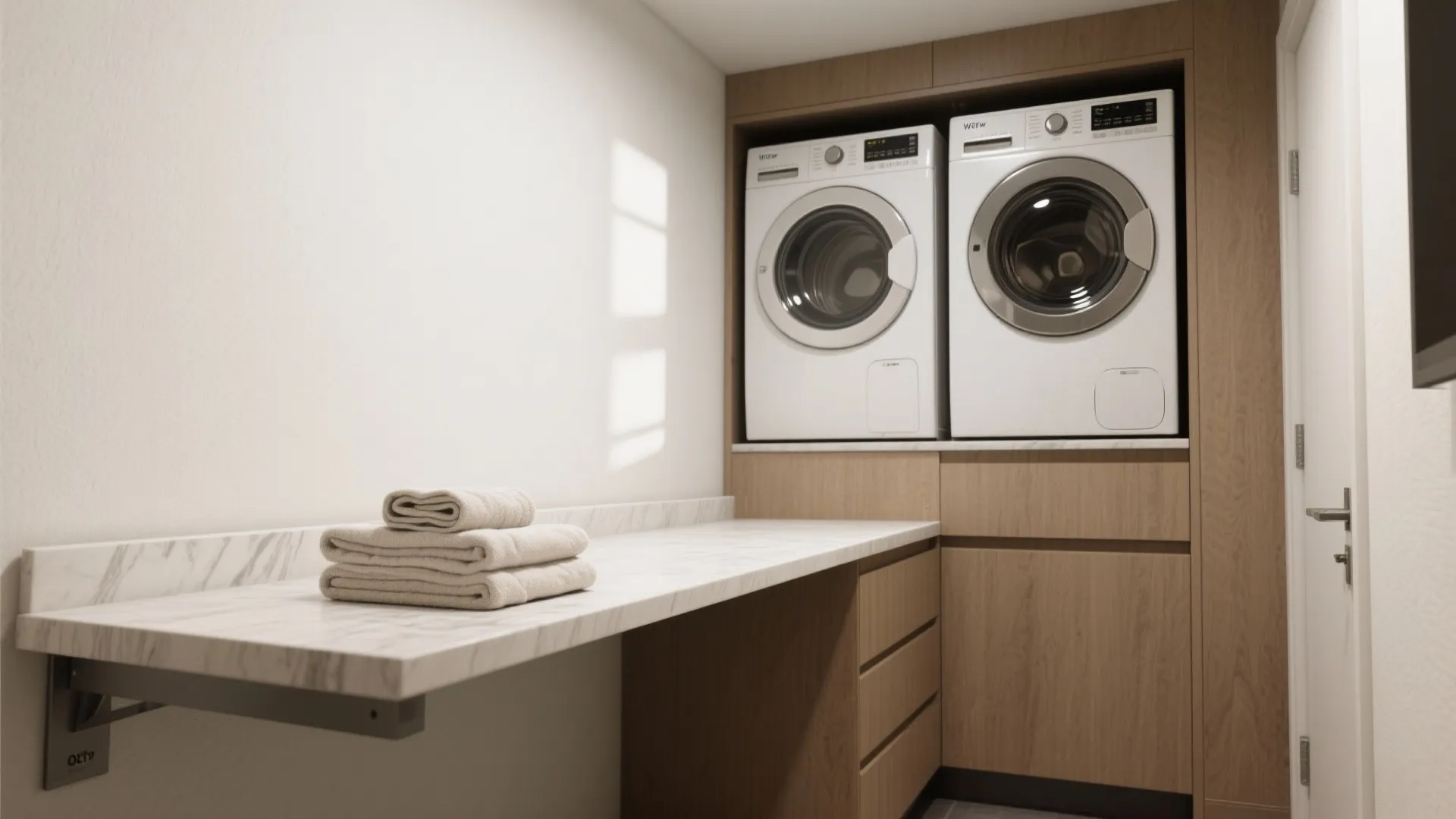 1. Full-Length Folding Counter Across Washer/Dryer