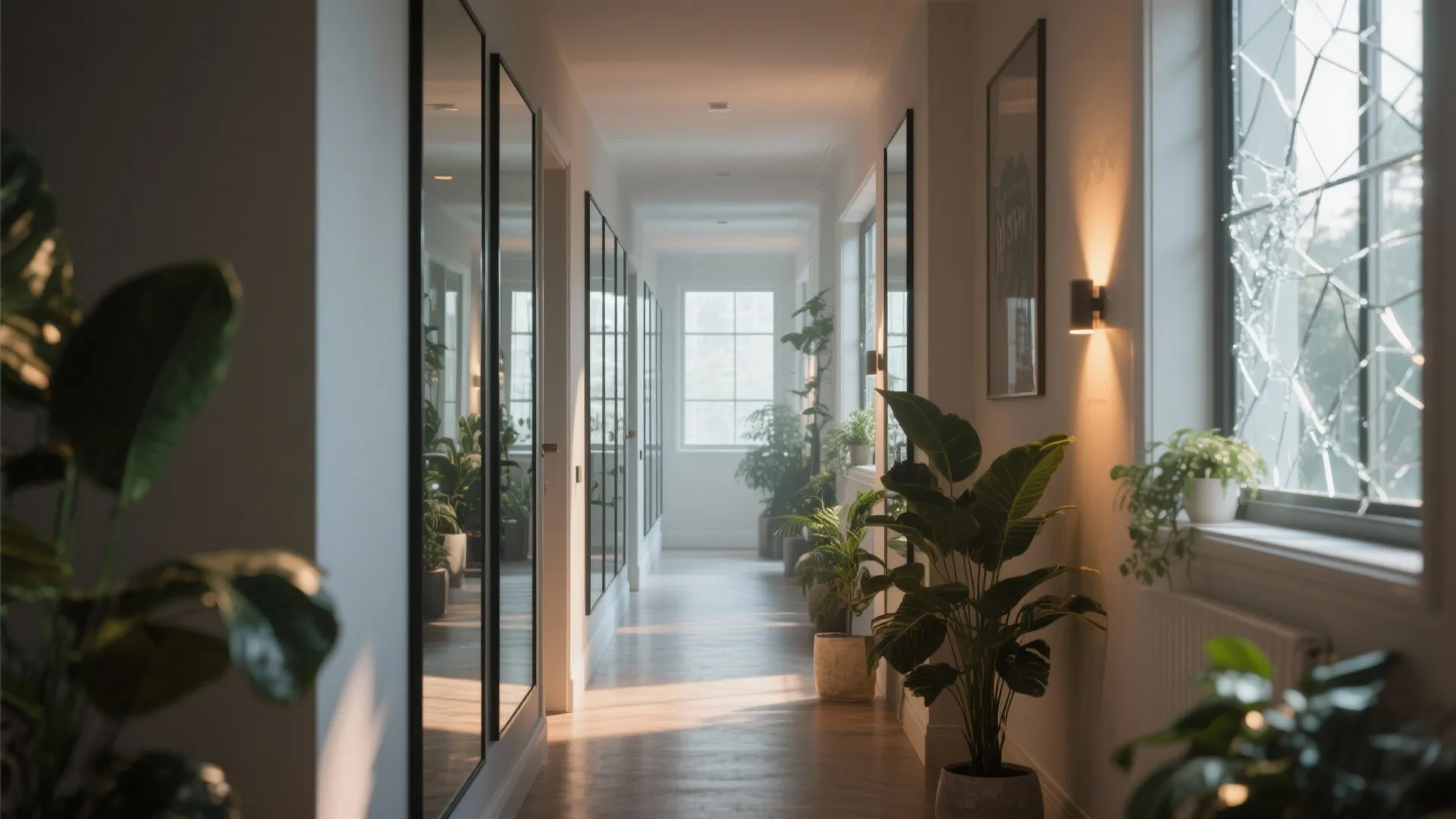 Full-Length Mirror Walls