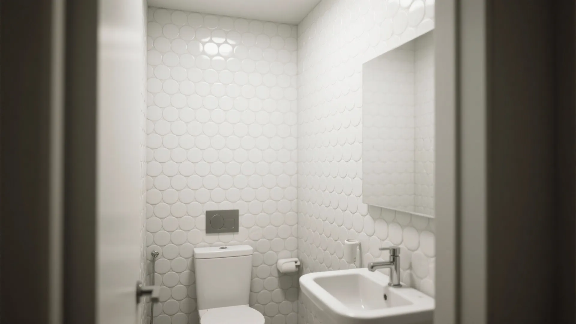 1. Full Penny Tile Feature Wall