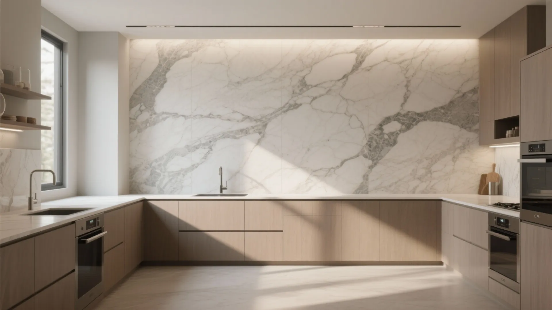 2. Full-height slab for a seamless look