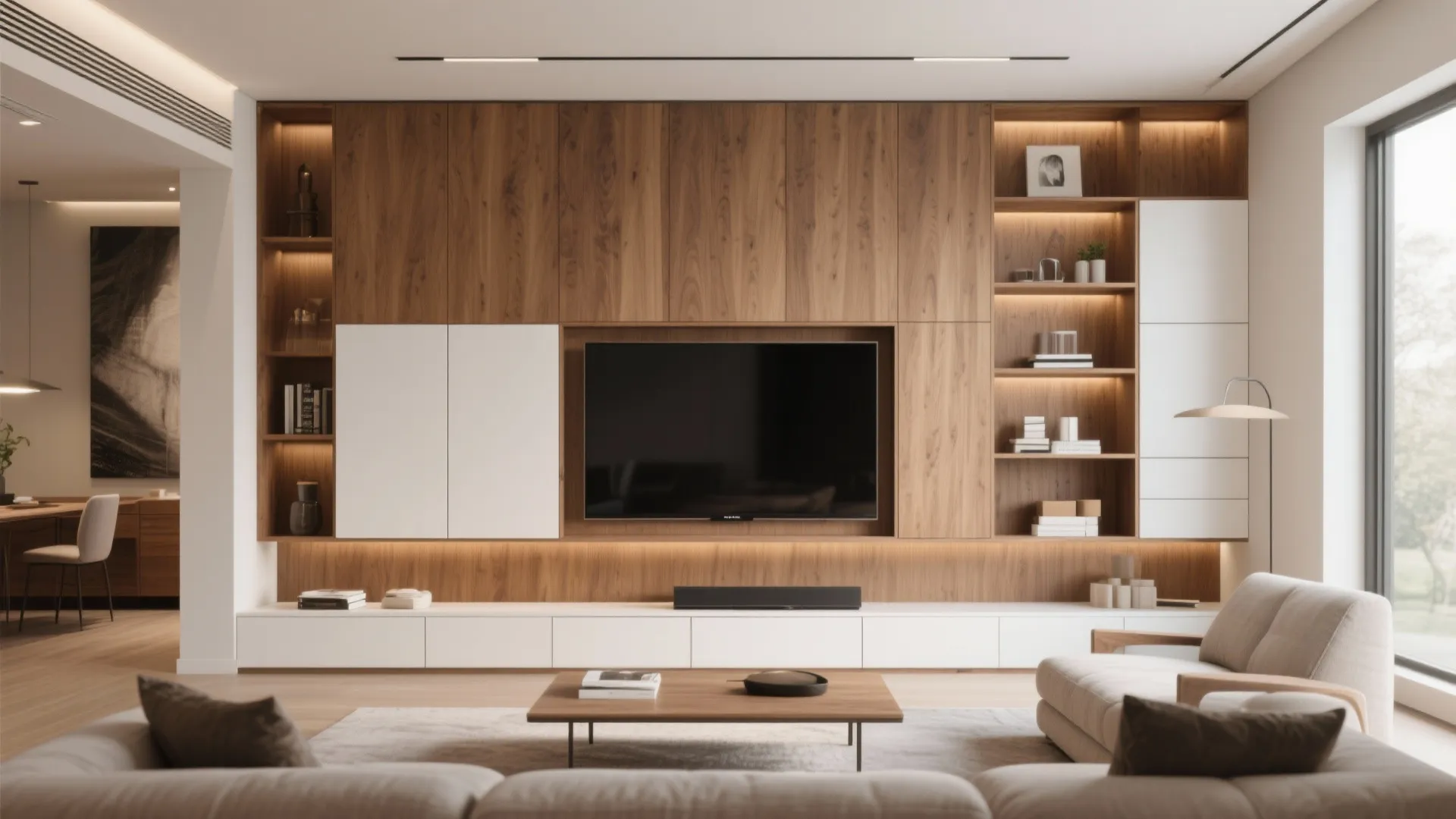 8. Full-Length Storage with TV Space