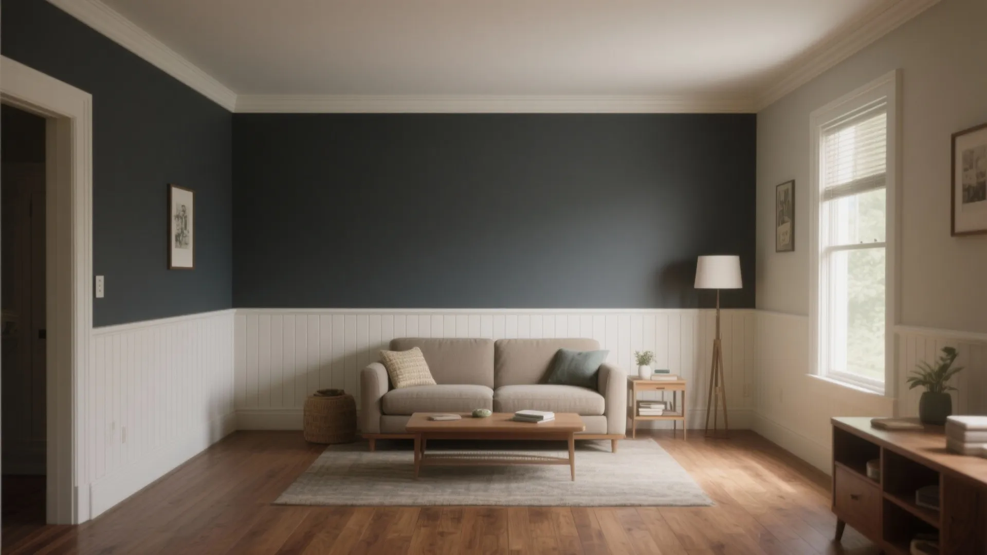 3. Full-height wainscoting for texture and durability