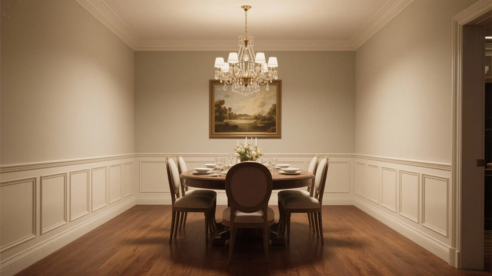 2. Full Wall Wainscoting for Formal Impact