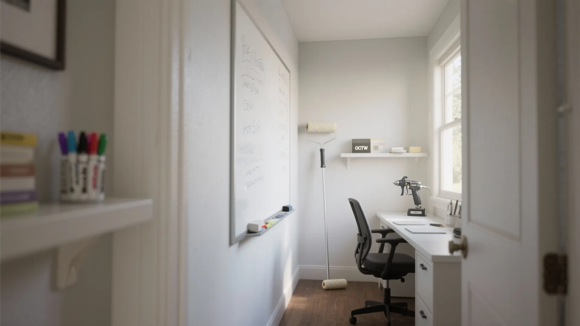 1. Full-wall whiteboard paint