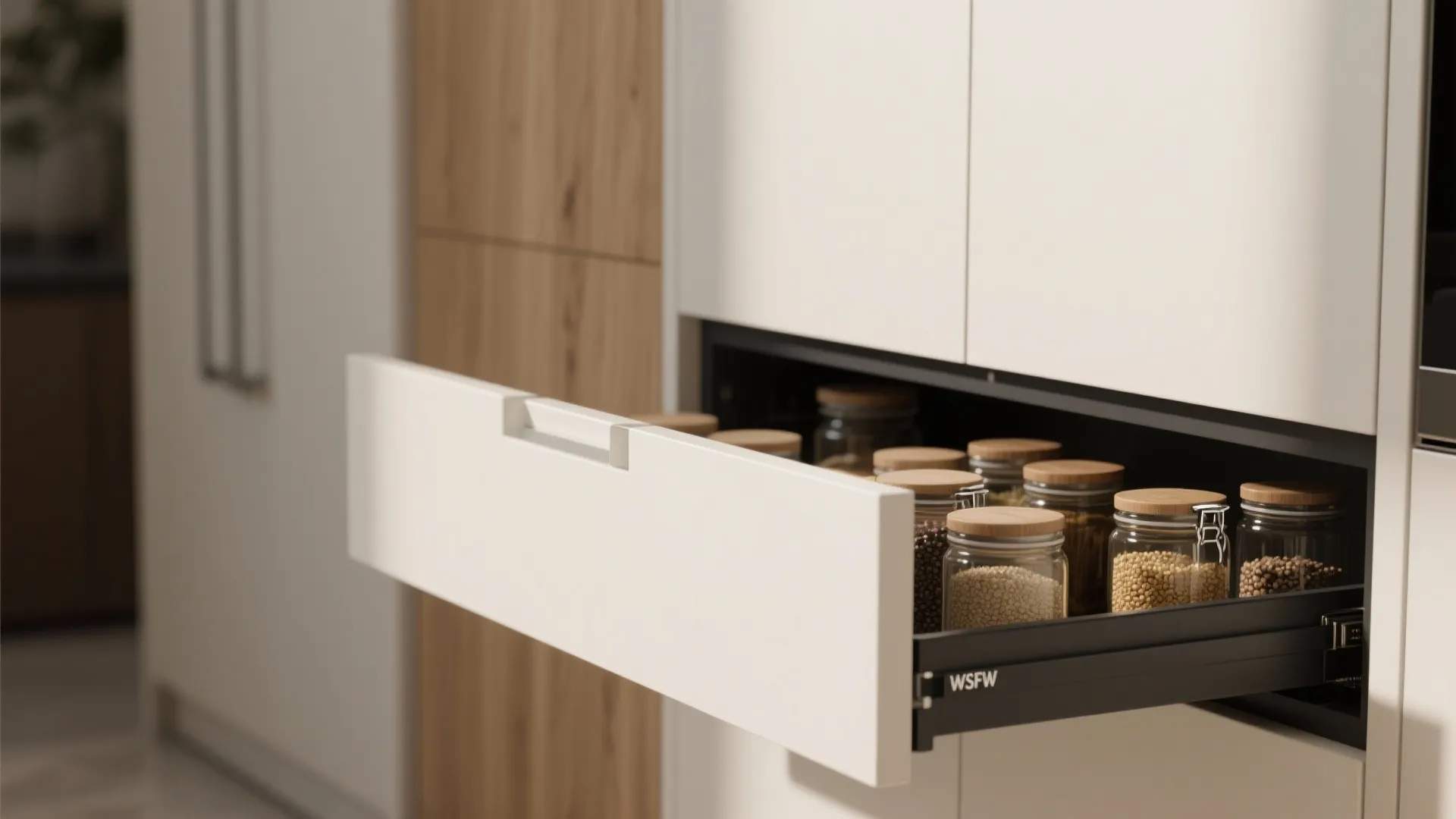 2) Minimalist full-height storage for a calm, clutter-free mood