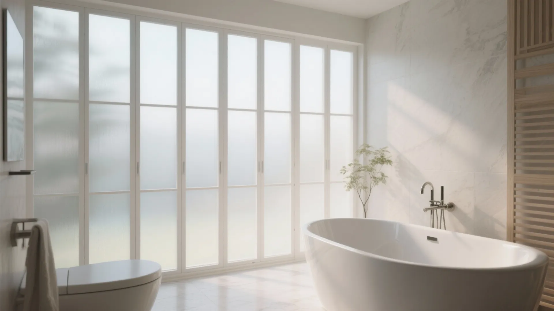 Full-Height Frosted UPVC Panels