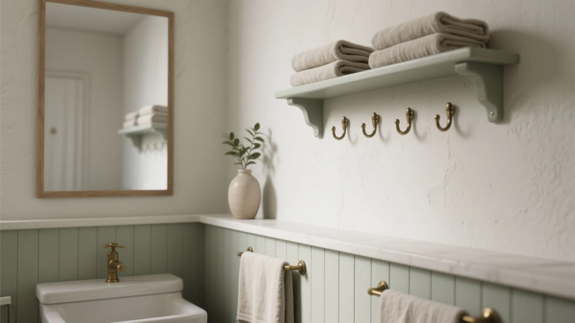 5. Functional decor: shelves, hooks, and art ledges