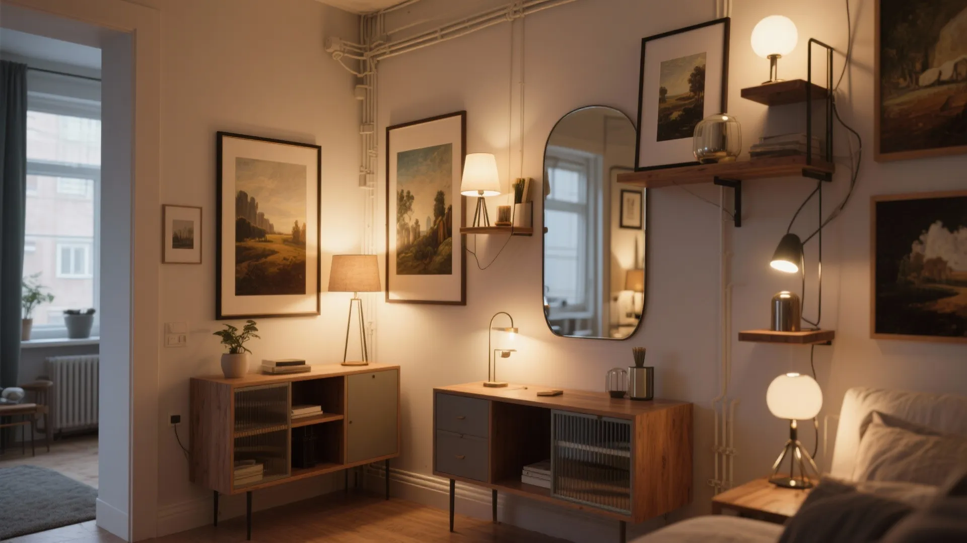 4. Integrate Framed Paintings with Functional Decor