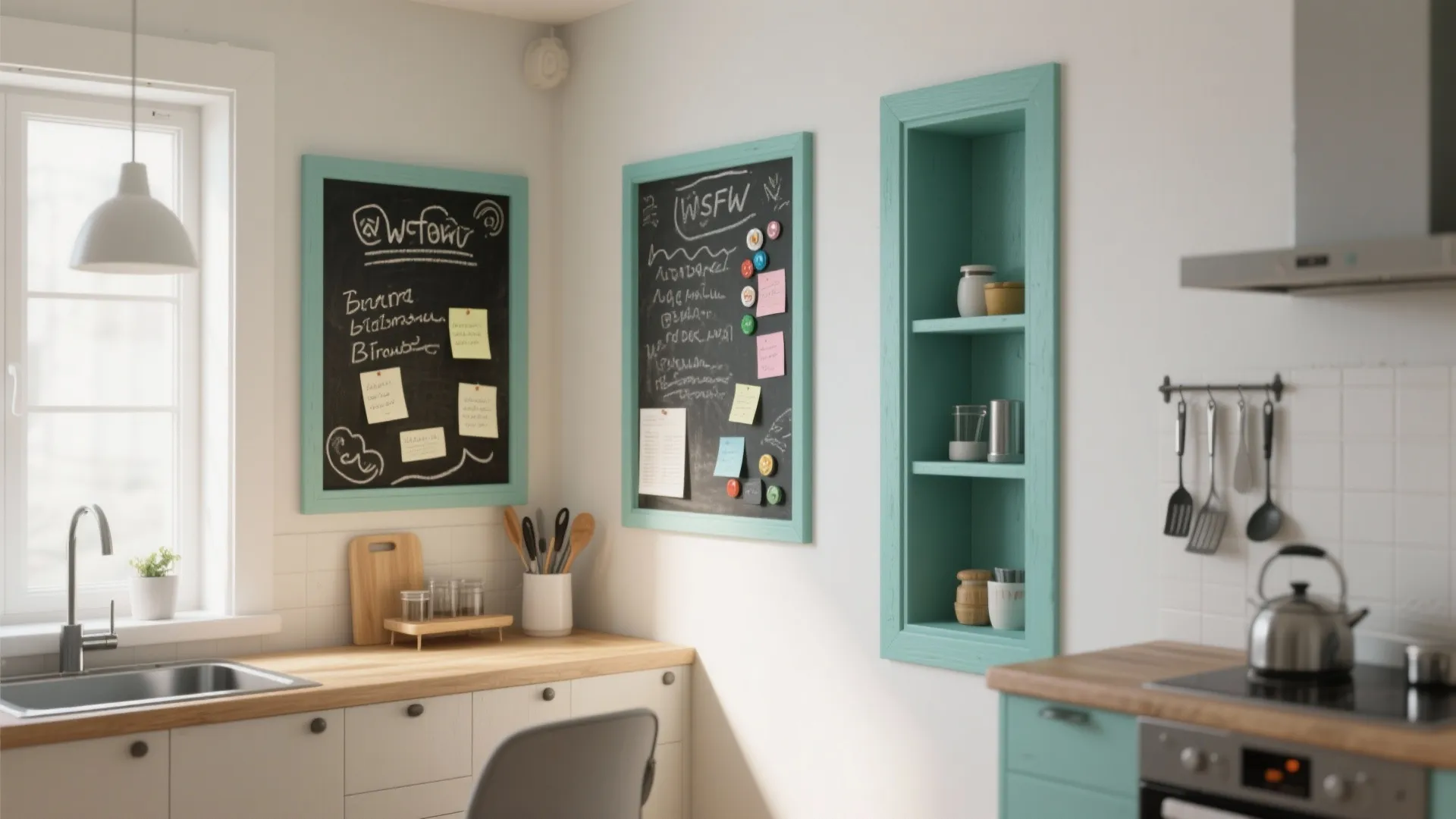 4. Functional Frames — chalkboard, magnet, or hidden storage