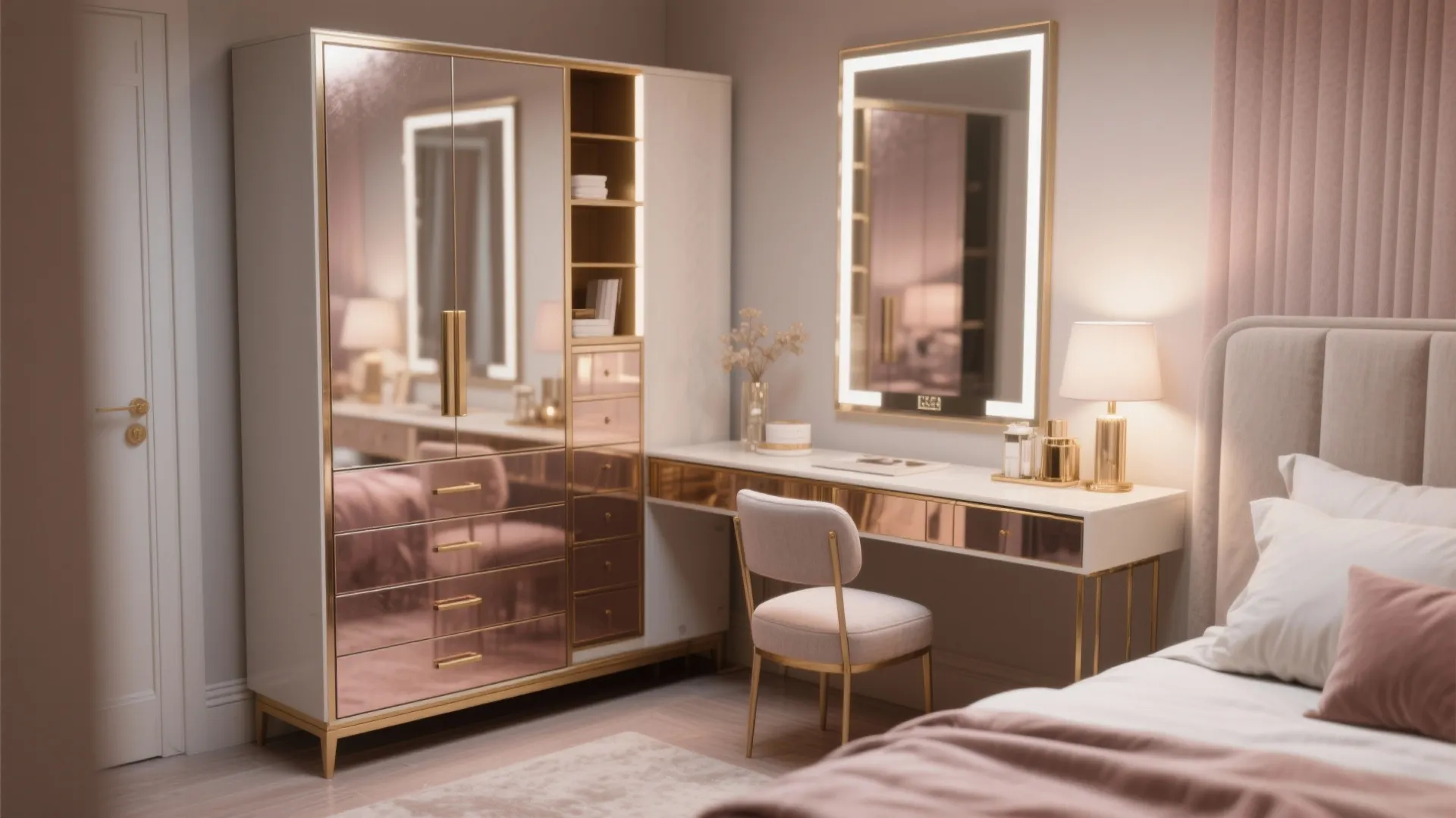 5. Functional Glam: Storage Meets Shine