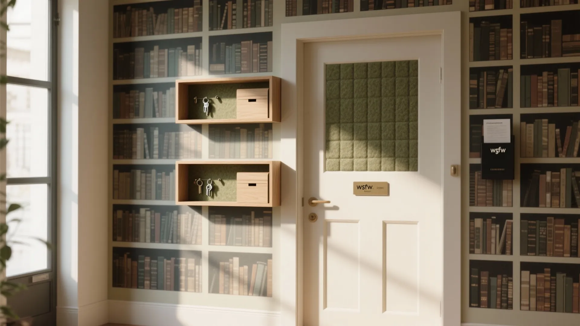 Functional 3D Mural: Disguised Niches, Slim Shelves, and Acoustic Panels