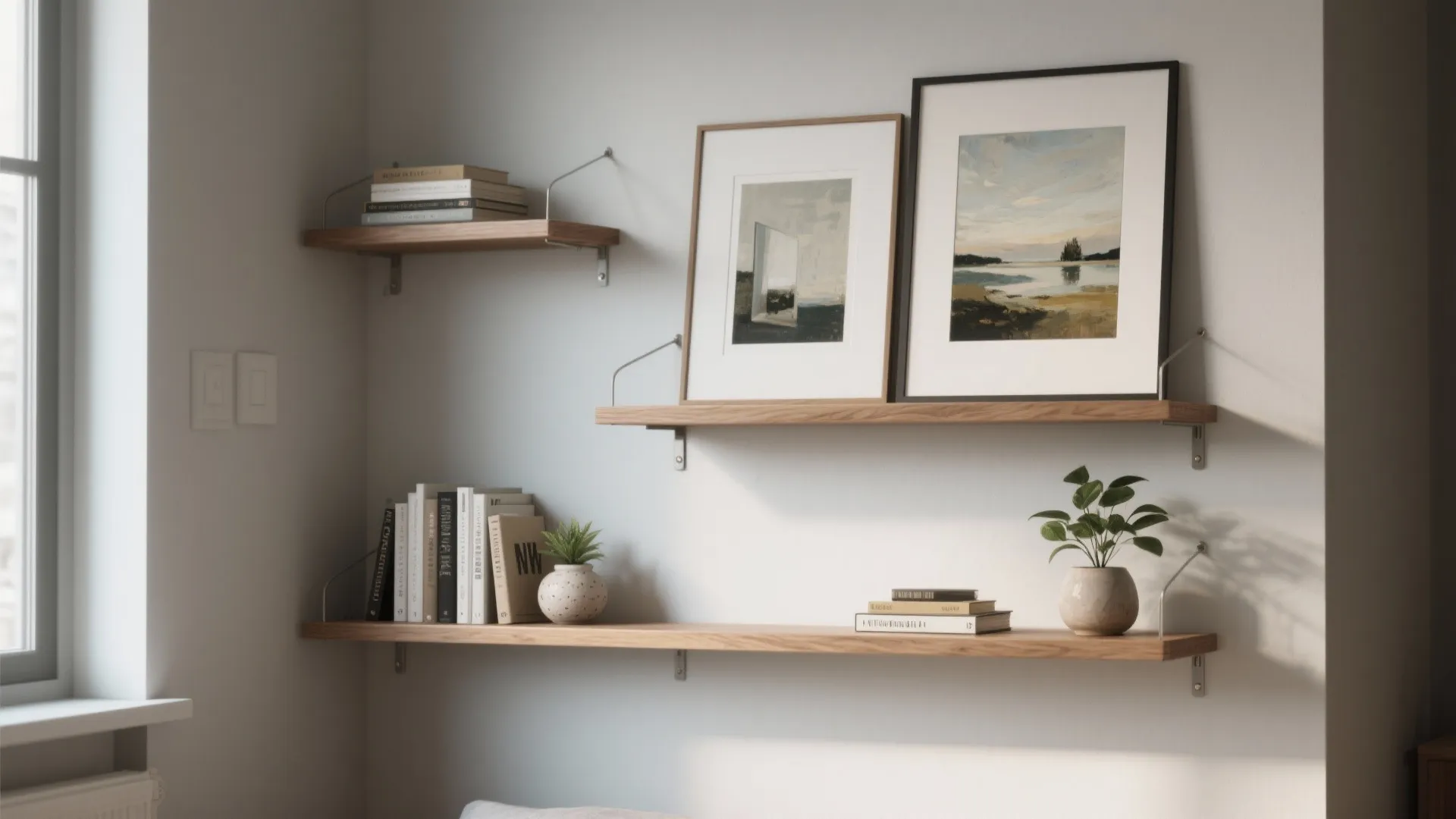 3. Functional Art: Shelves + Paintings