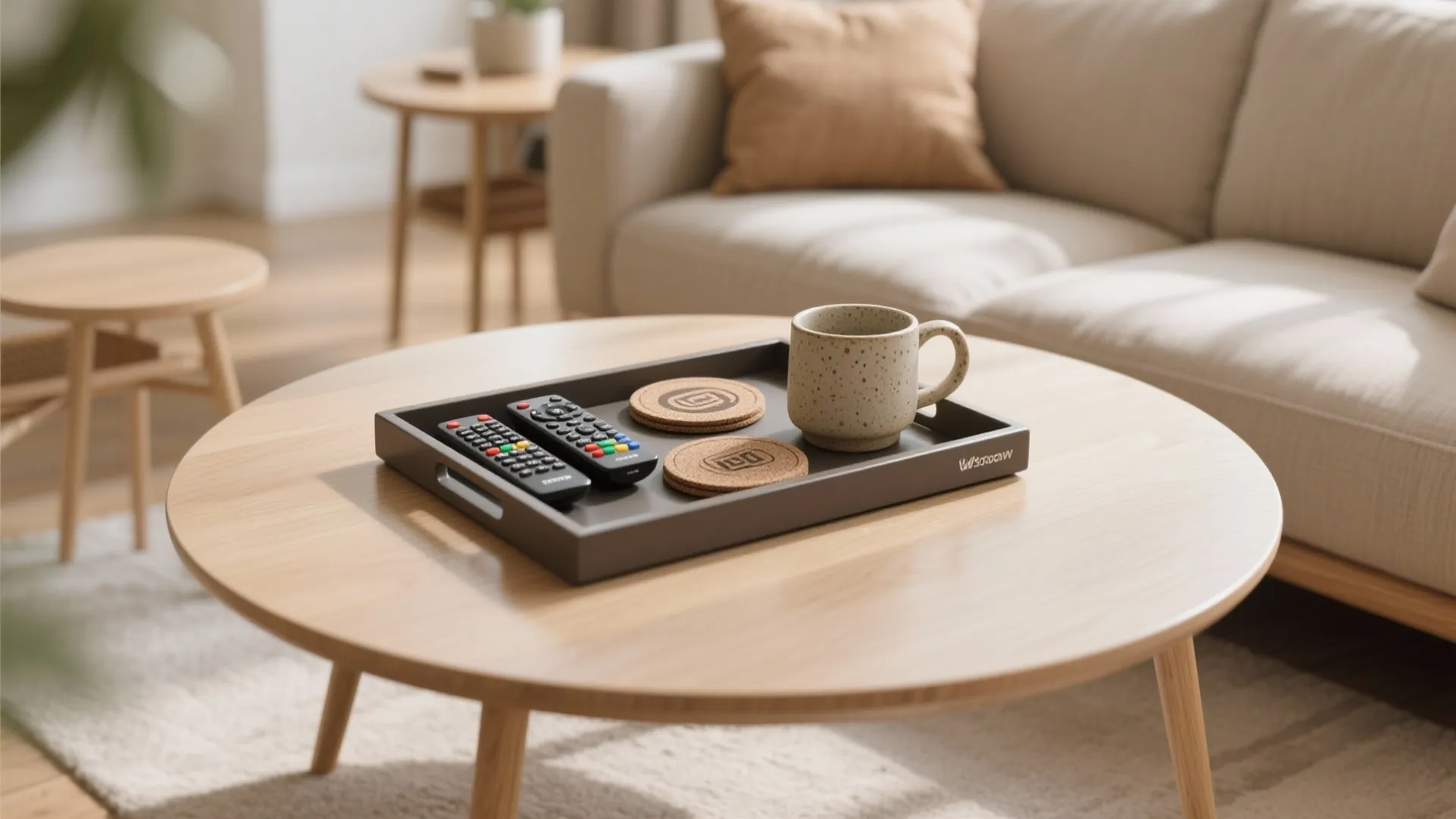 6. Functional Remote Control & Mug Tray