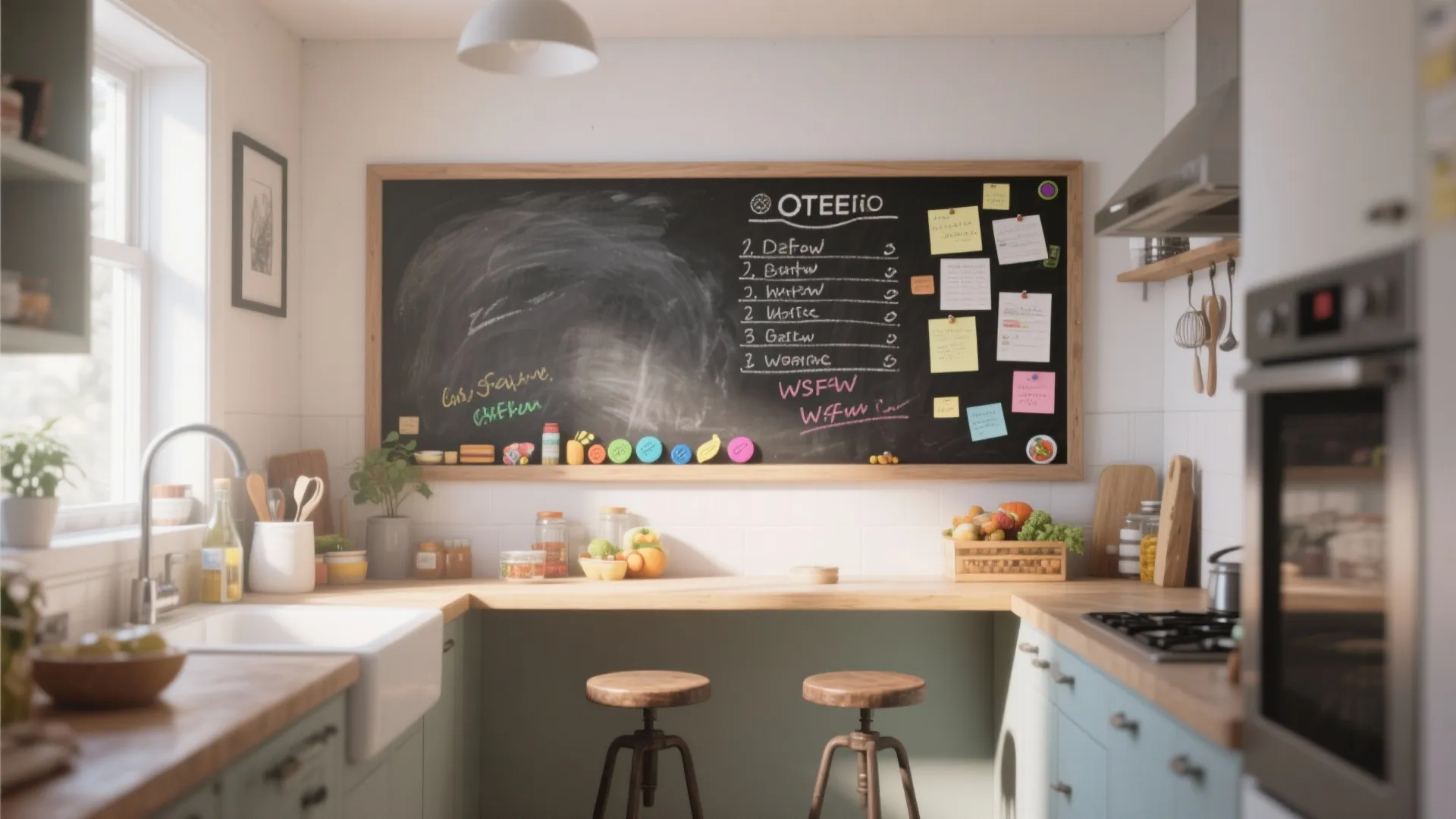 5. Functional Accent Walls (Chalk, Magnetic, Writable)