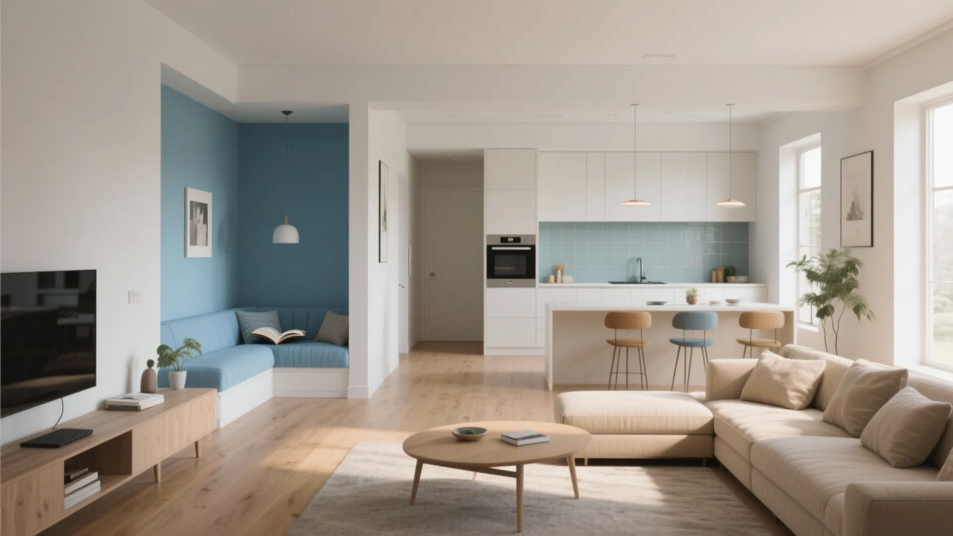 5. Functional Color Zoning for Open Layouts