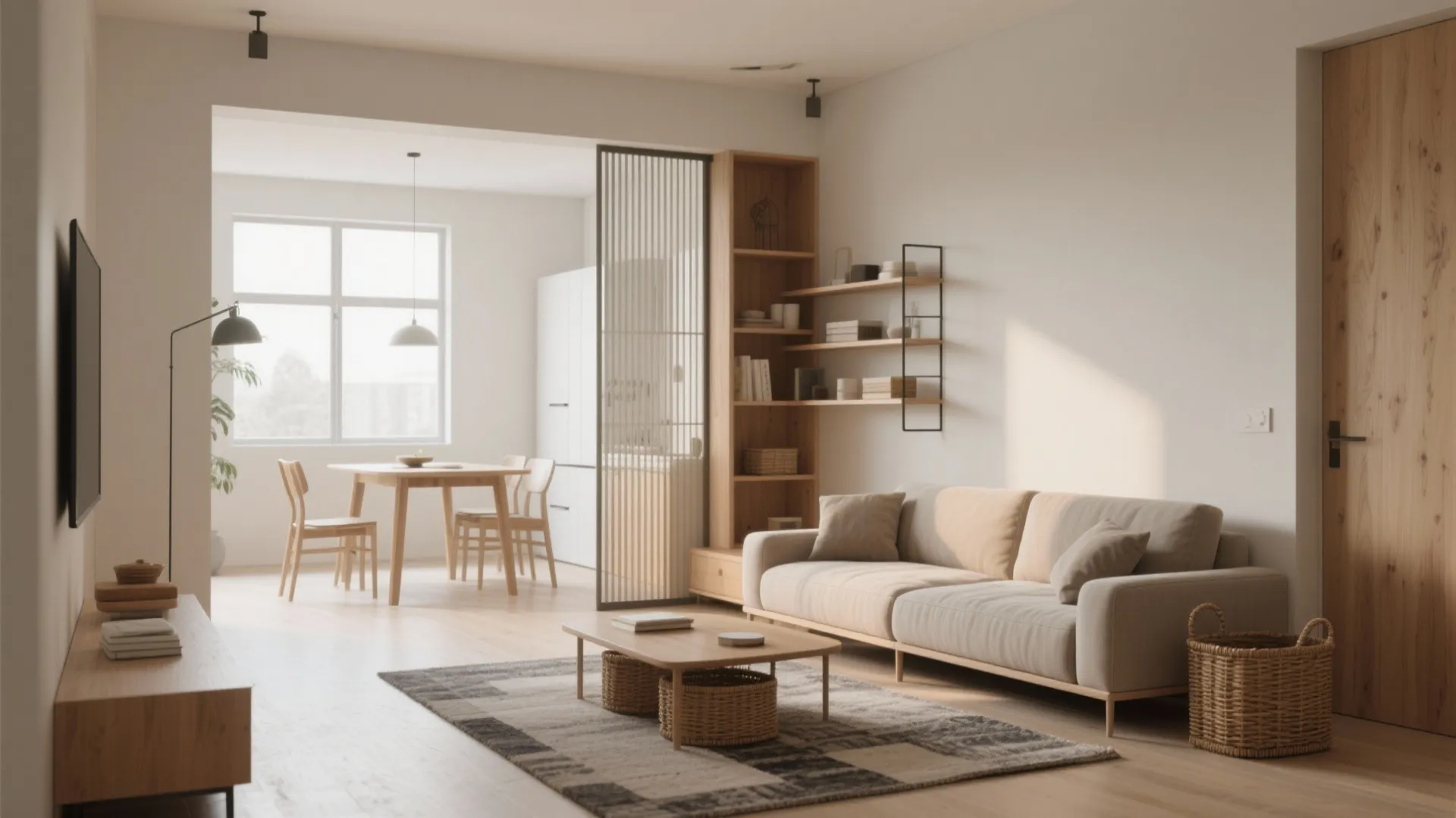 1. Define zones with furniture, not walls