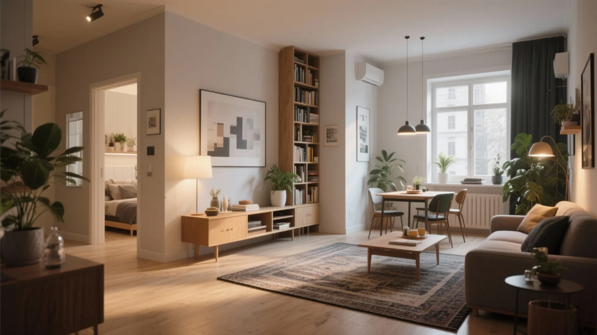 2. Zoning with furniture, not walls