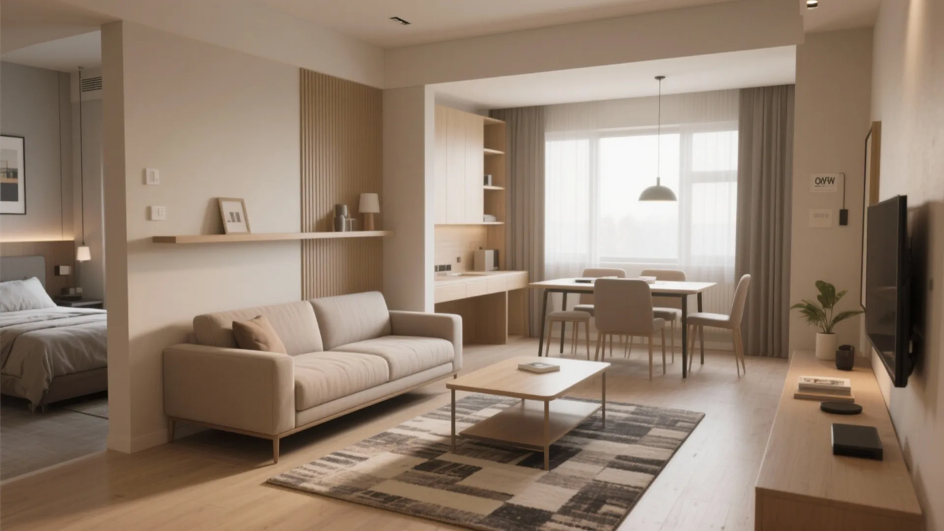 1. Zoning with furniture instead of walls