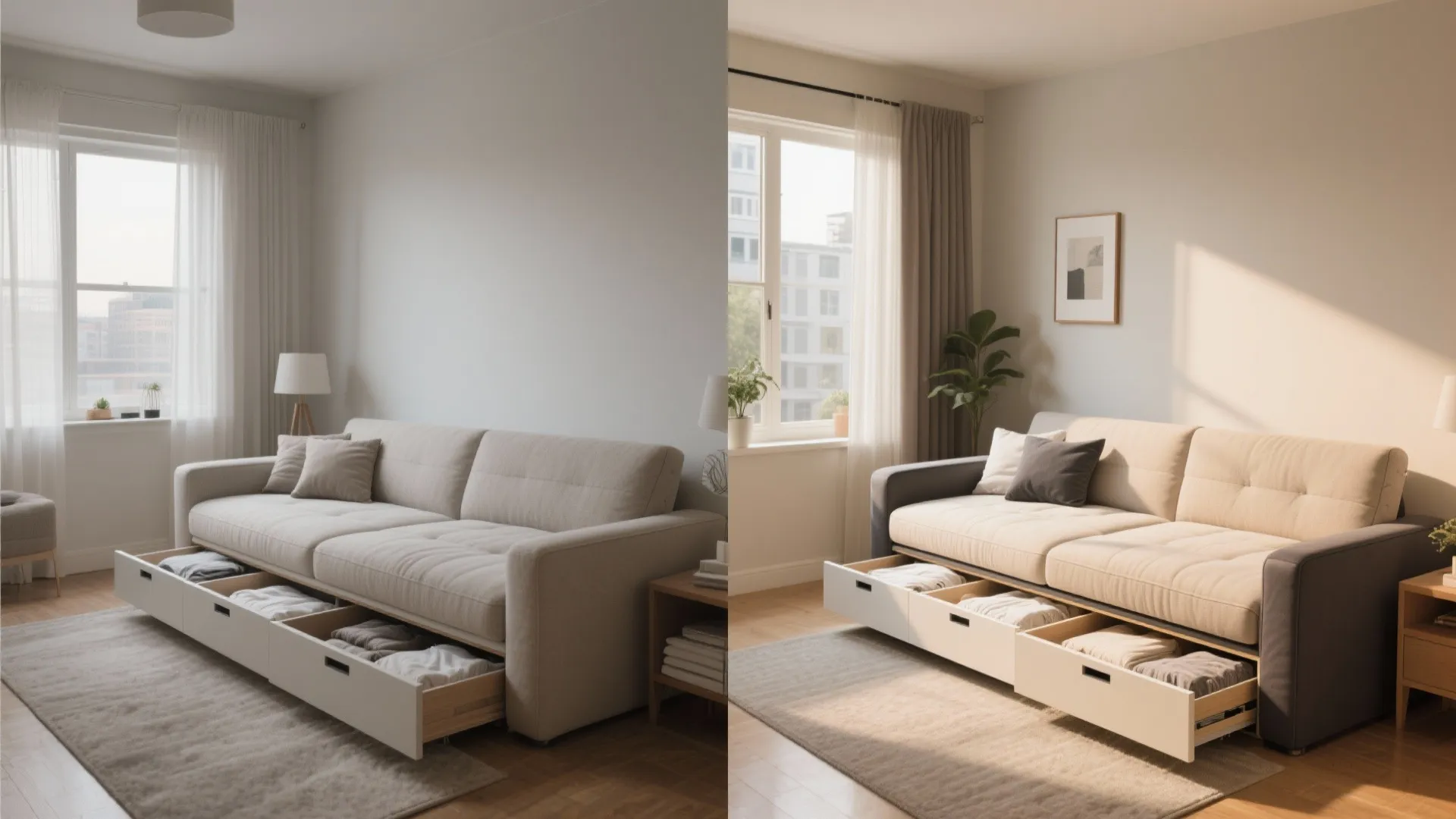 2. Futon with Hidden Storage