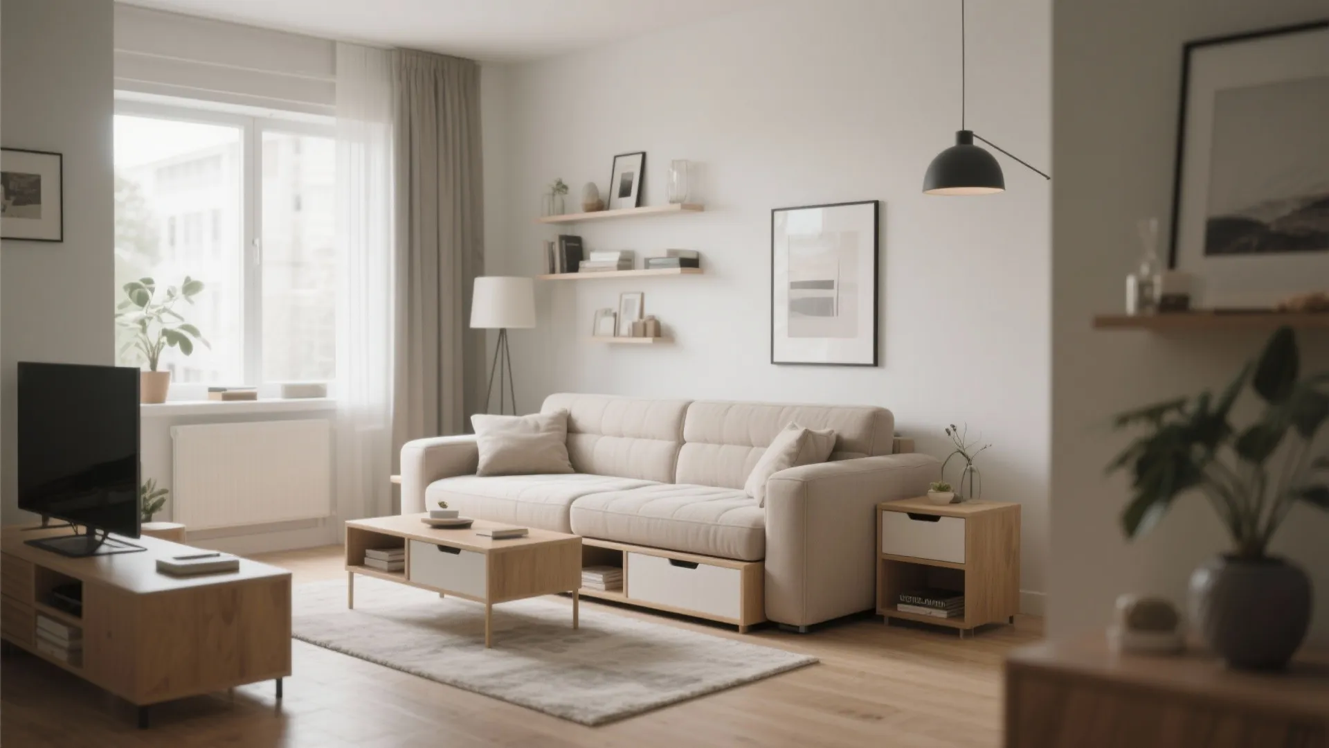 7. Convertible Futon with Side Tables Attached