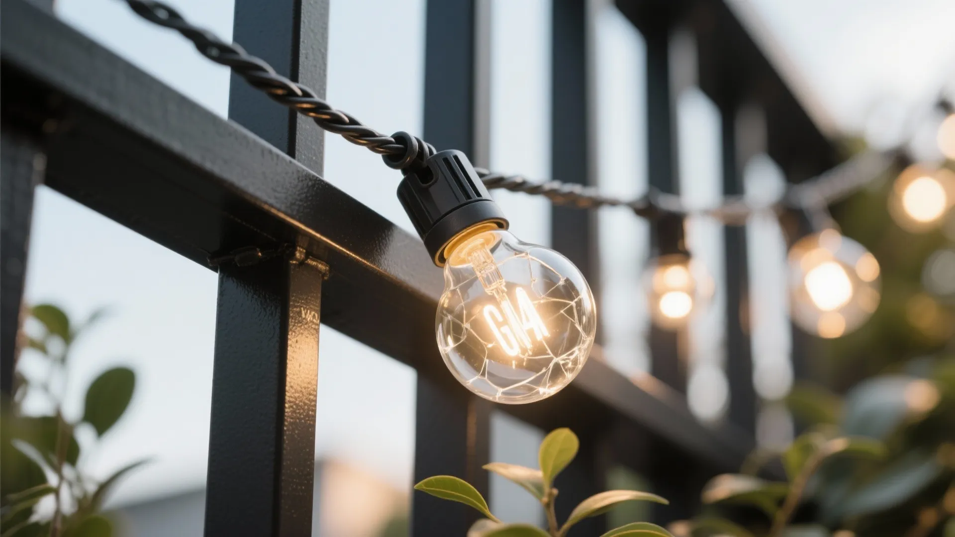 Warm LED string lights with layered heights