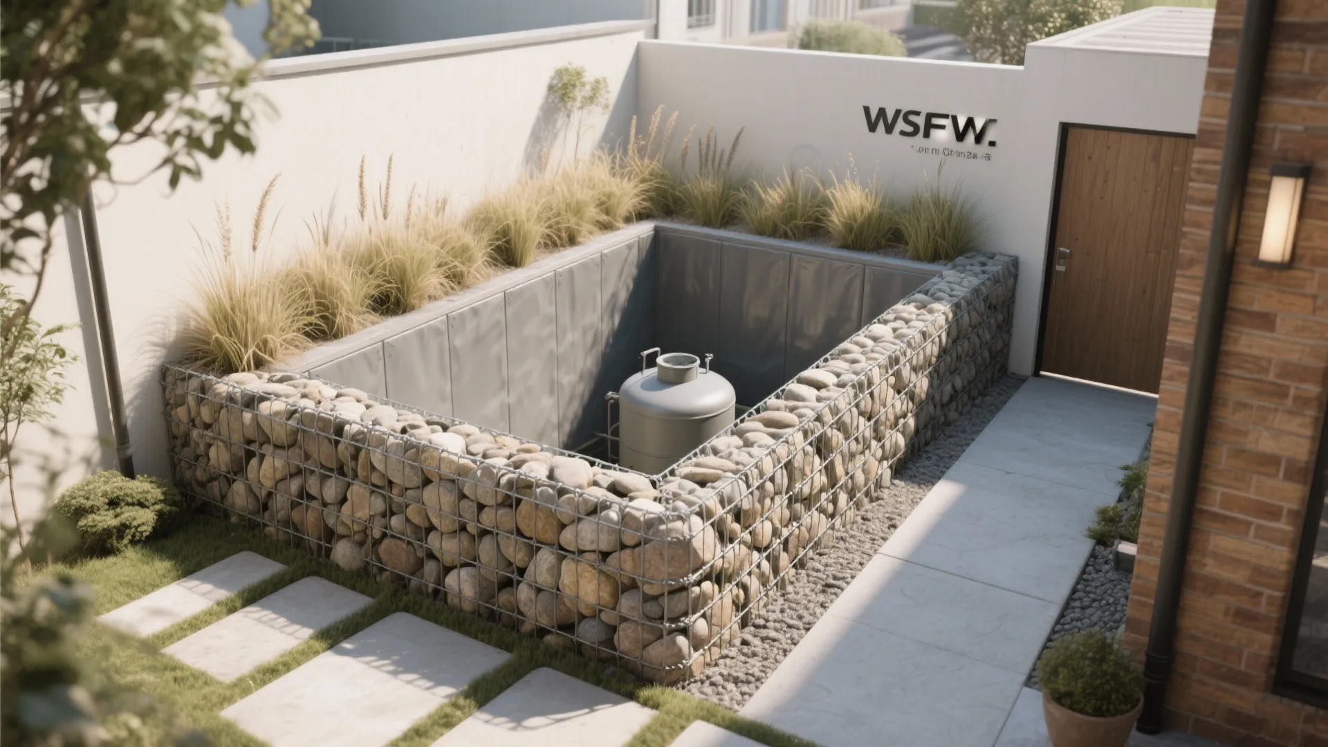 Gabion Bund with Native Planting