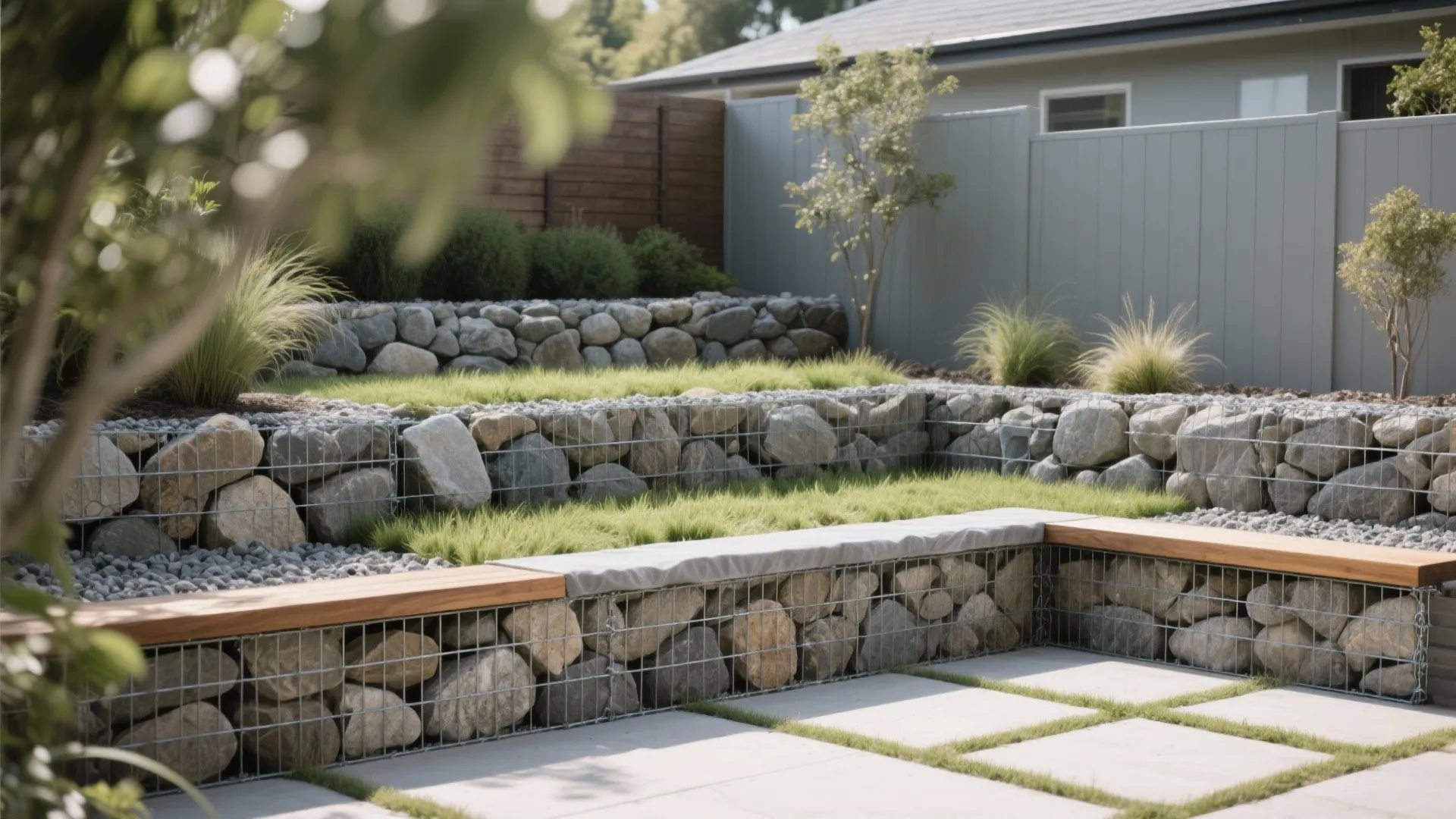 Gabion Textures With Native Stone