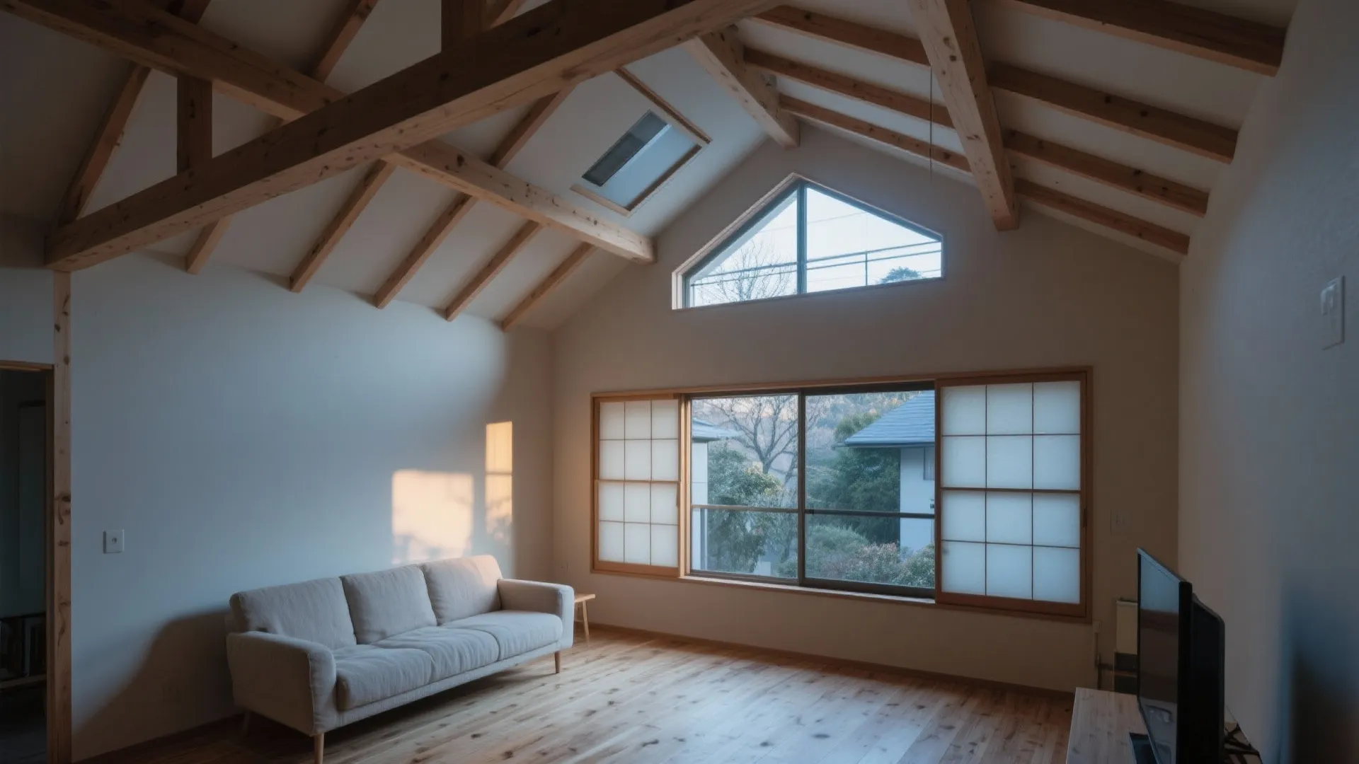 Tips 1: 切妻屋根×小屋裏利用で「東京小戸建」でも高さを演出（日式風格）