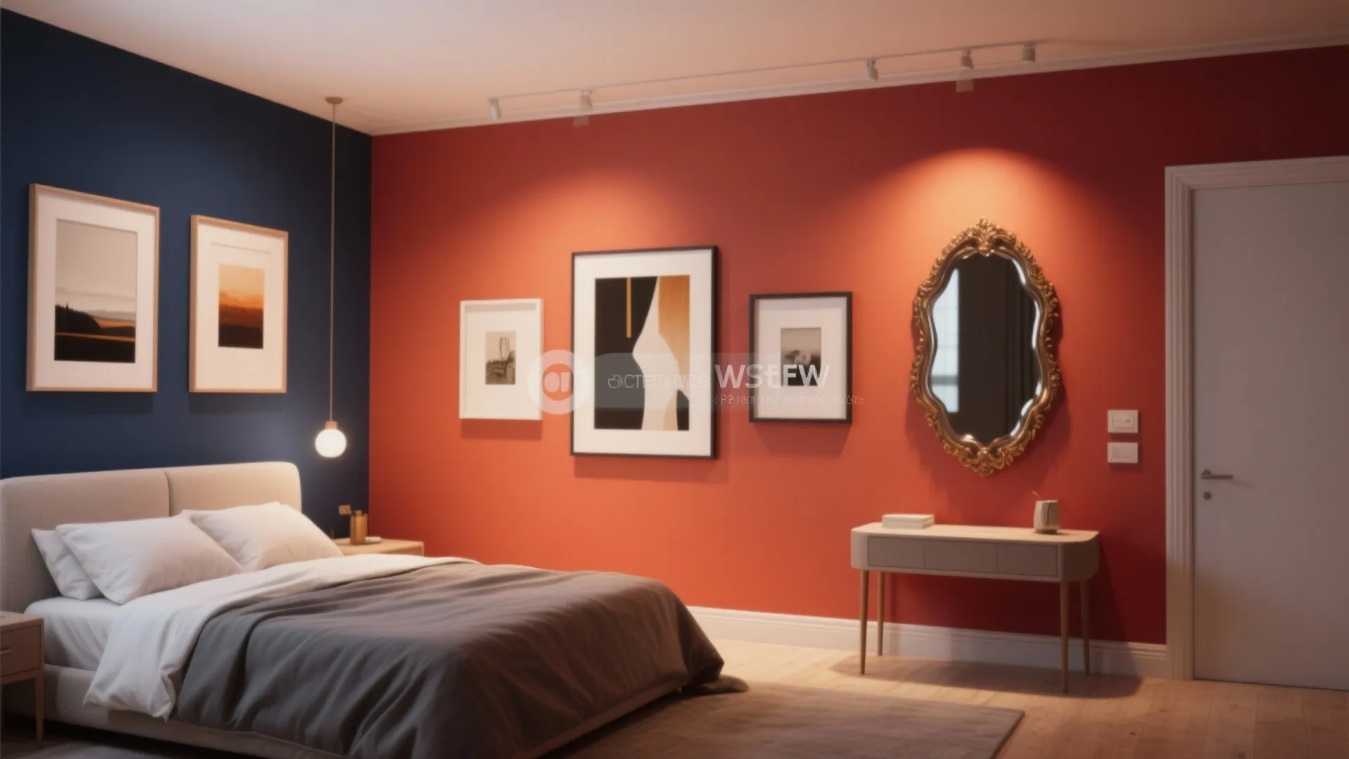 4. Gallery-Focused Accent with a Bolder Hue