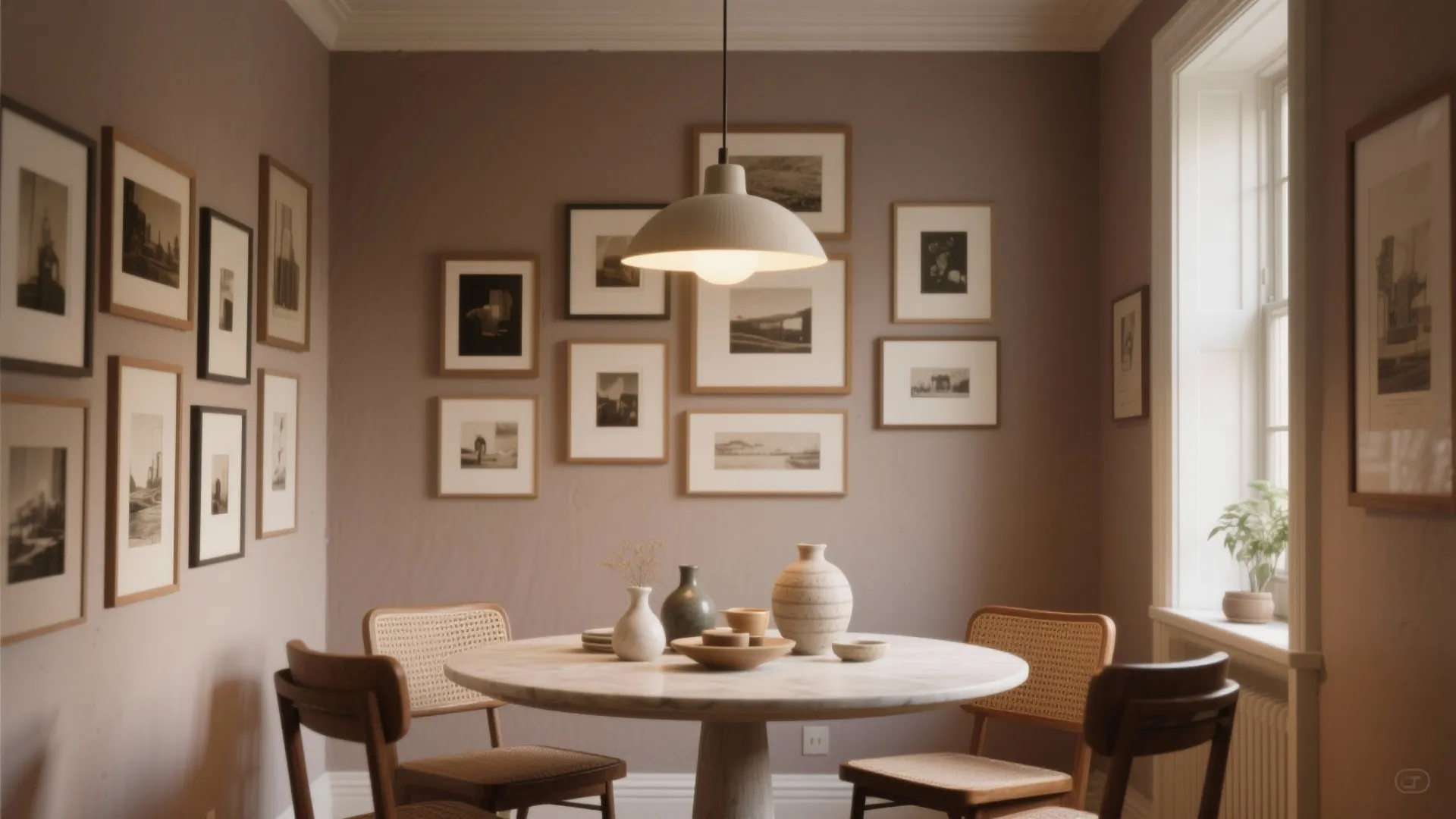 3. Gallery wall with a focal painted backdrop