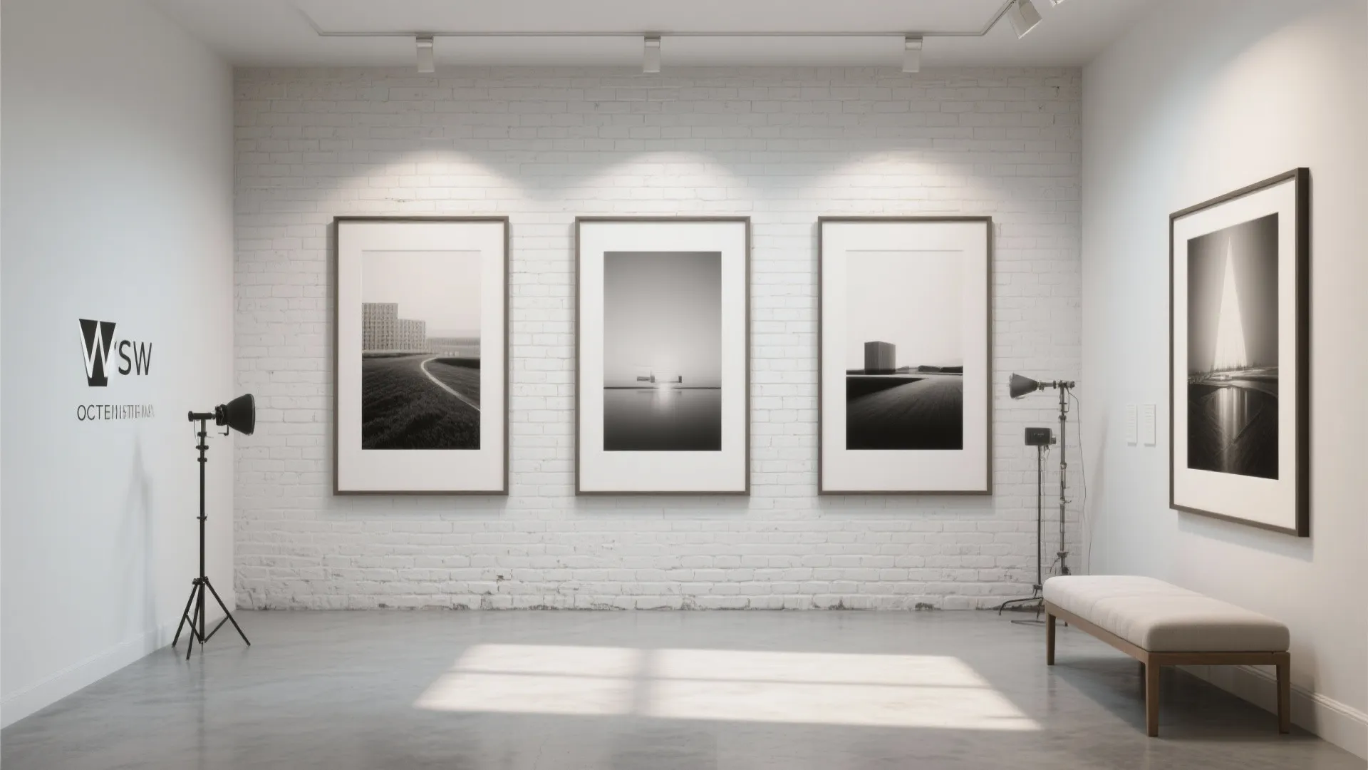 1. Keep it minimal — modern gallery backdrop