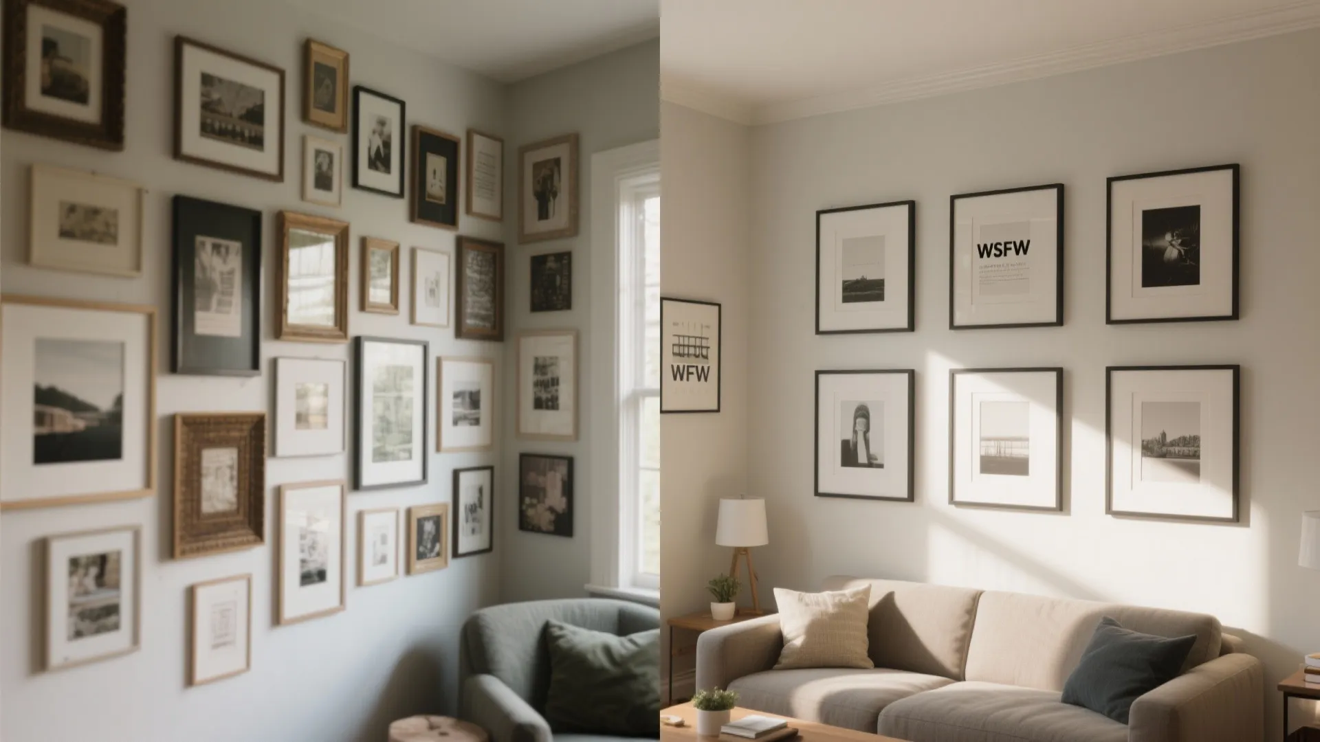 1) Minimal gallery wall with breathing room