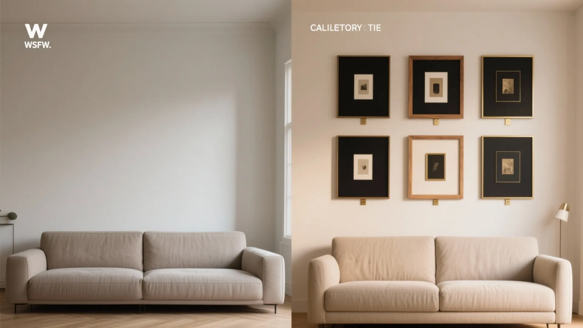 Curated Gallery Wall with Mixed Frames