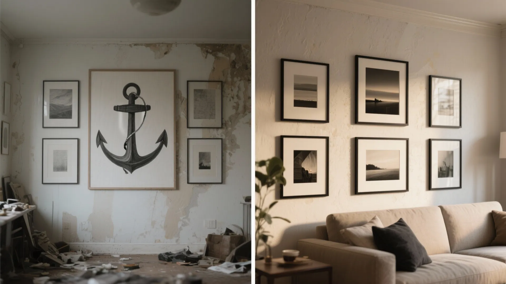 5. Curated gallery with a dominant anchor piece