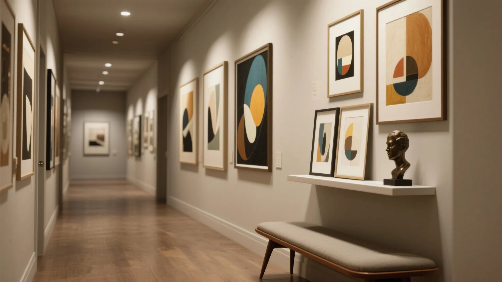 2. Gallery-Style Cluster with Mixed Textures