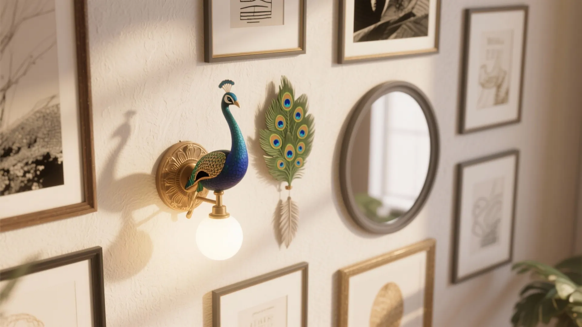 3. Clustered Feathers for a Gallery Wall